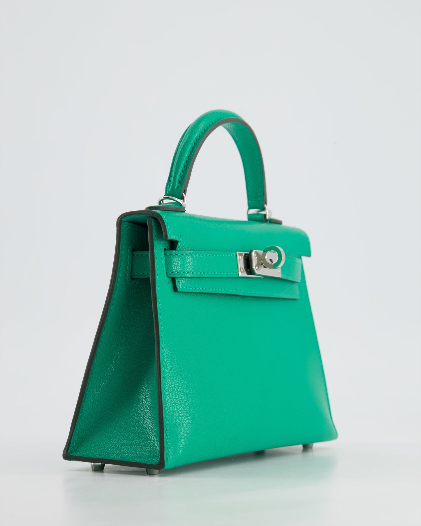 *SUPER HOT* Herm�s Mini Kelly II 20 Bag in Menthe Ch�vre Chamkila Leather with Palladium Hardware