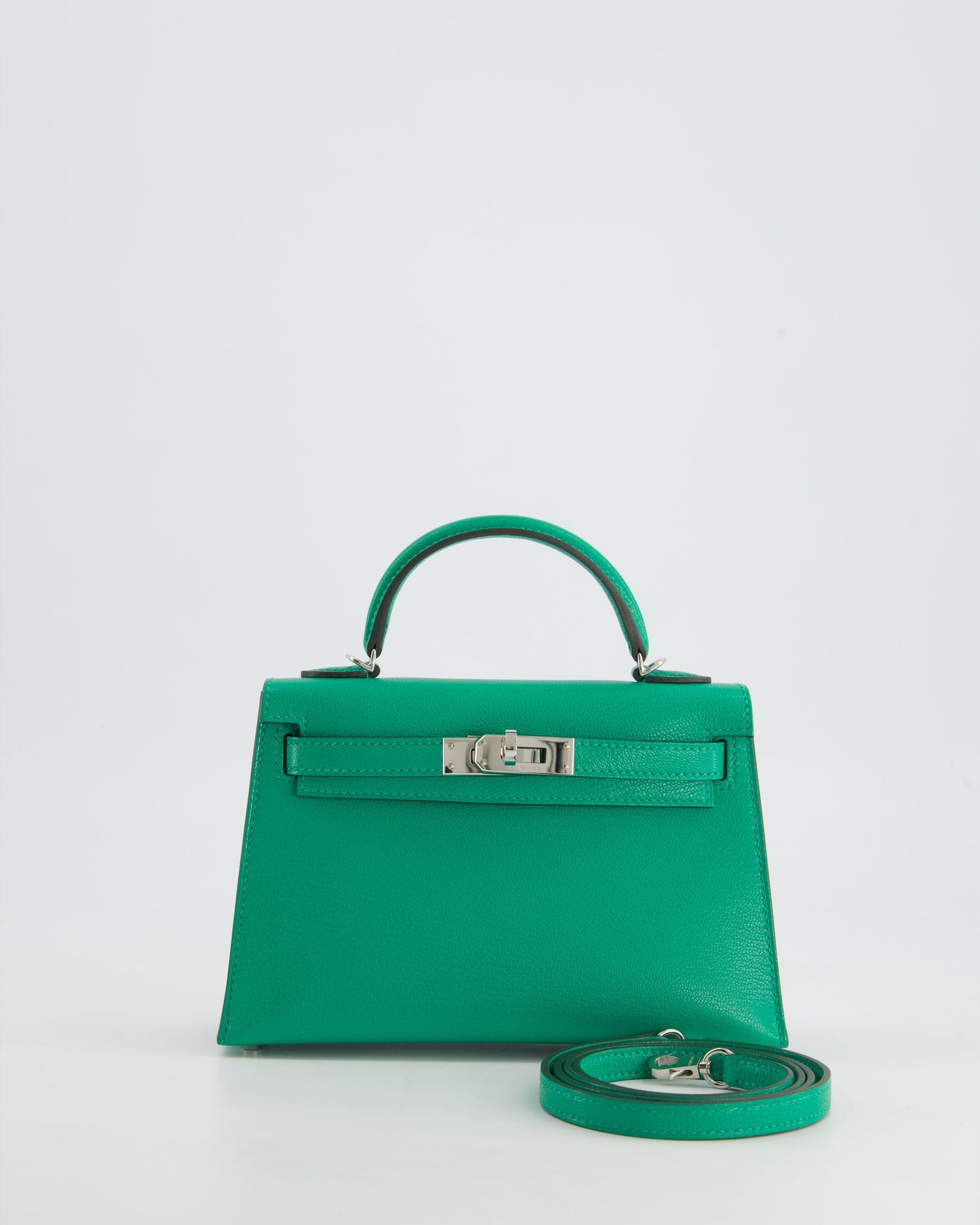*SUPER HOT* Herm�s Mini Kelly II 20 Bag in Menthe Ch�vre Chamkila Leather with Palladium Hardware