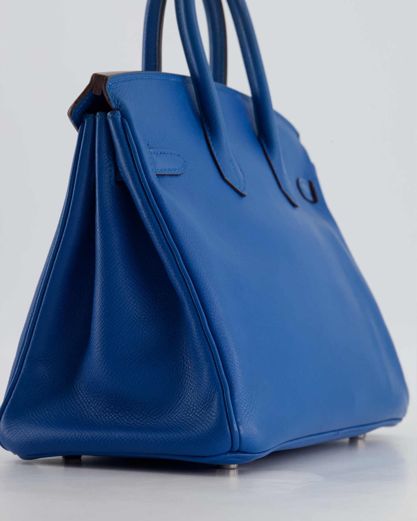 *FIRE PRICE* Herm�s Birkin 25 Retourne Bag in Bleu De Galice Epsom Leather with Palladium Hardware