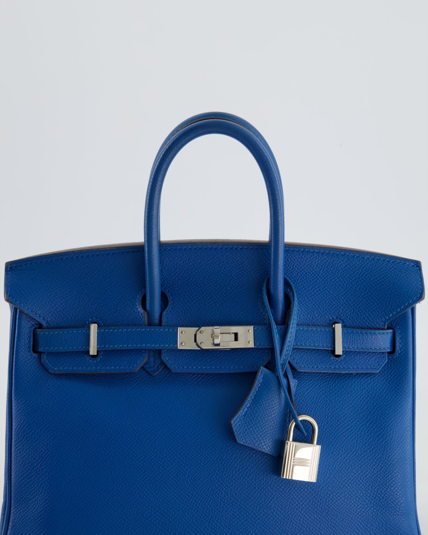 *FIRE PRICE* Herm�s Birkin 25 Retourne Bag in Bleu De Galice Epsom Leather with Palladium Hardware