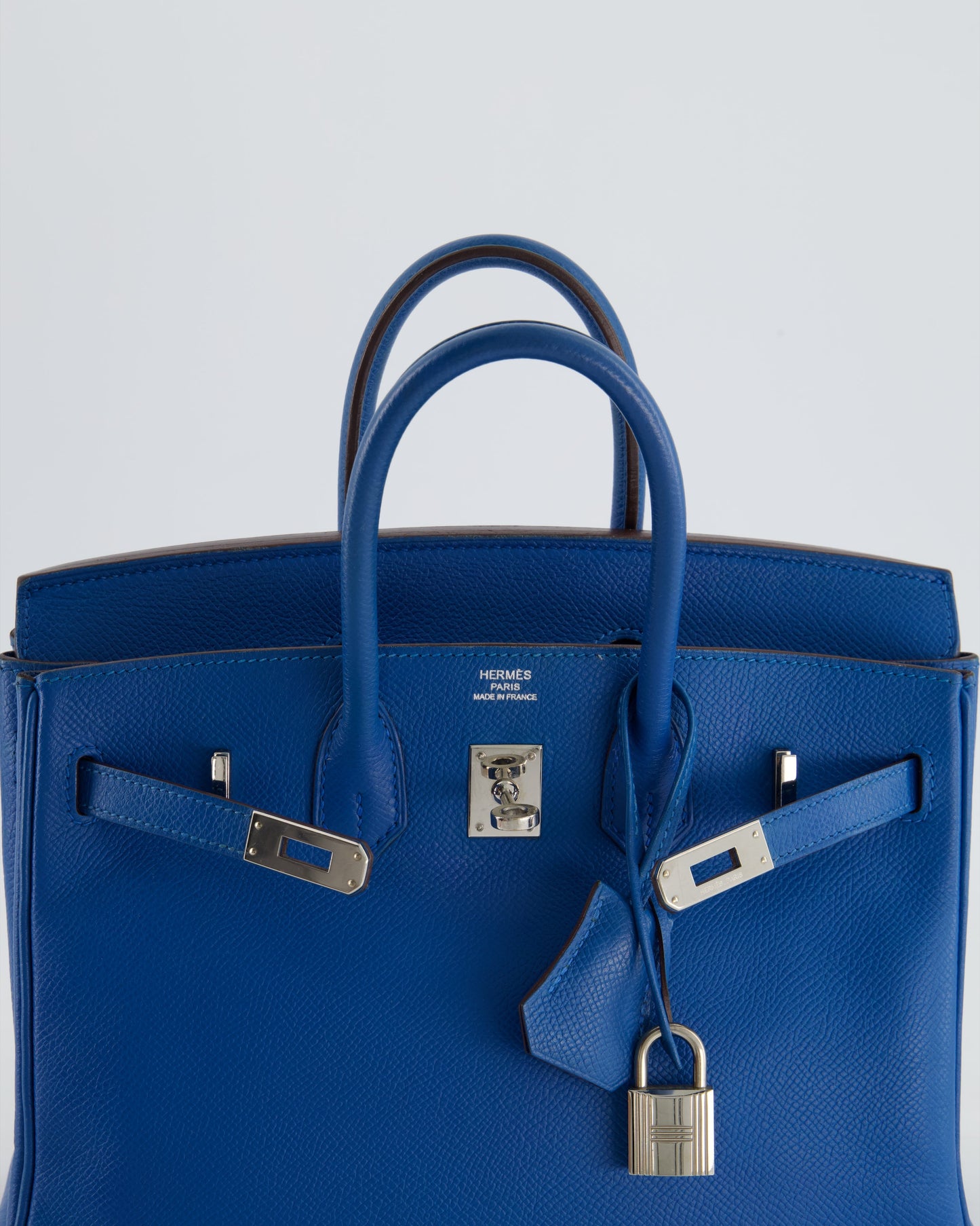 *FIRE PRICE* Herm�s Birkin 25 Retourne Bag in Bleu De Galice Epsom Leather with Palladium Hardware
