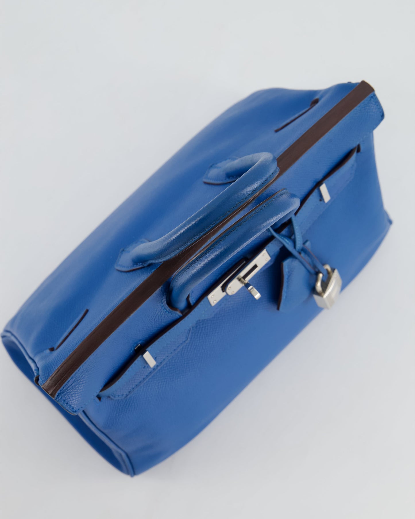 *FIRE PRICE* Herm�s Birkin 25 Retourne Bag in Bleu De Galice Epsom Leather with Palladium Hardware