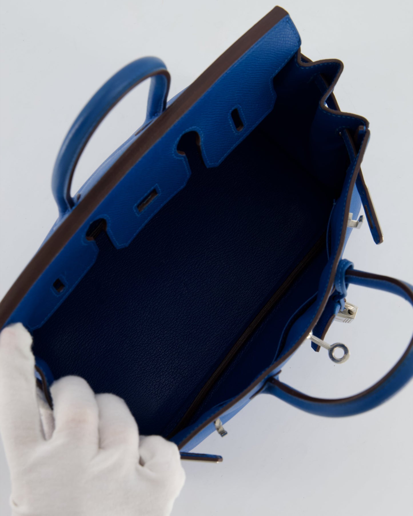 *FIRE PRICE* Herm�s Birkin 25 Retourne Bag in Bleu De Galice Epsom Leather with Palladium Hardware