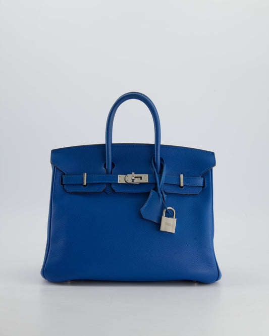 *FIRE PRICE* Herm�s Birkin 25 Retourne Bag in Bleu De Galice Epsom Leather with Palladium Hardware