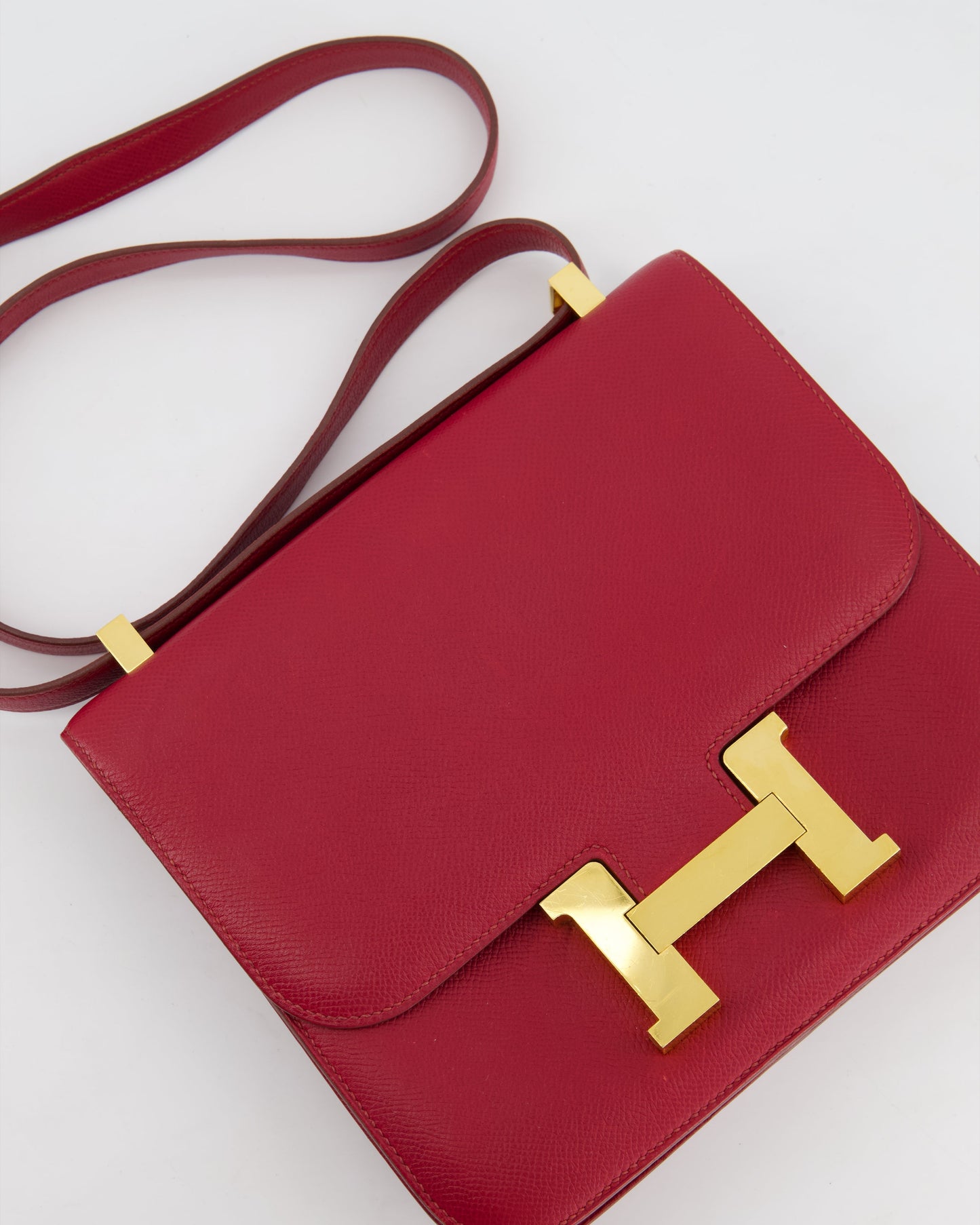 *FIRE PRICE* Hermès Constance III 24 Bag in Rubis Epsom Leather with Gold Hardware