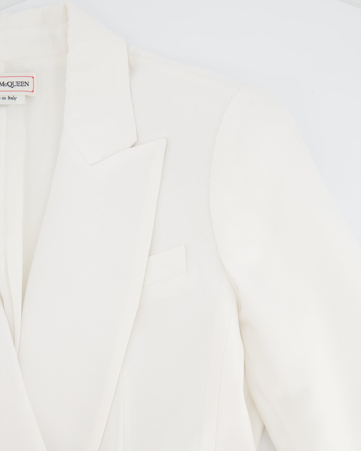 Alexander McQueen White Tailored Blazer with Peplum Hem Size IT 44 (UK 12)