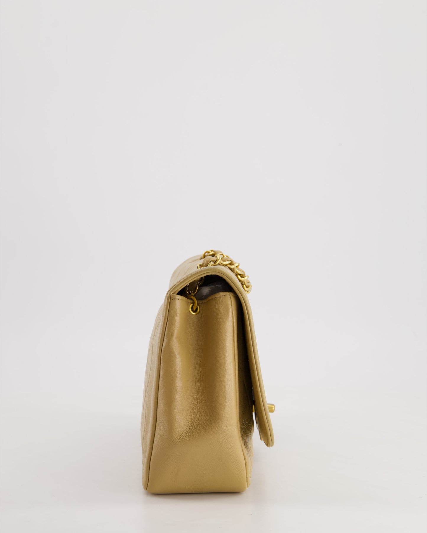 Chanel   Beige Diana Flap Bag in Lambskin Leather with 24K Gold Hardware