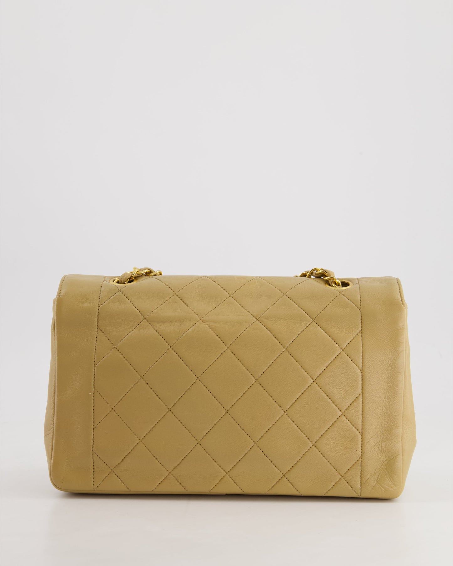 Chanel   Beige Diana Flap Bag in Lambskin Leather with 24K Gold Hardware