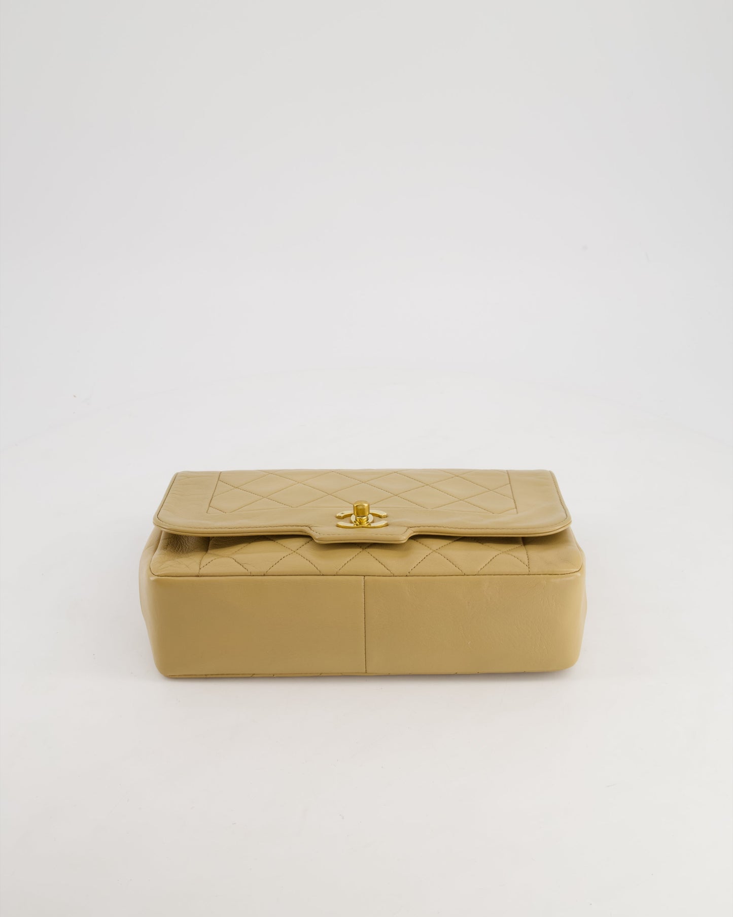 Chanel   Beige Diana Flap Bag in Lambskin Leather with 24K Gold Hardware