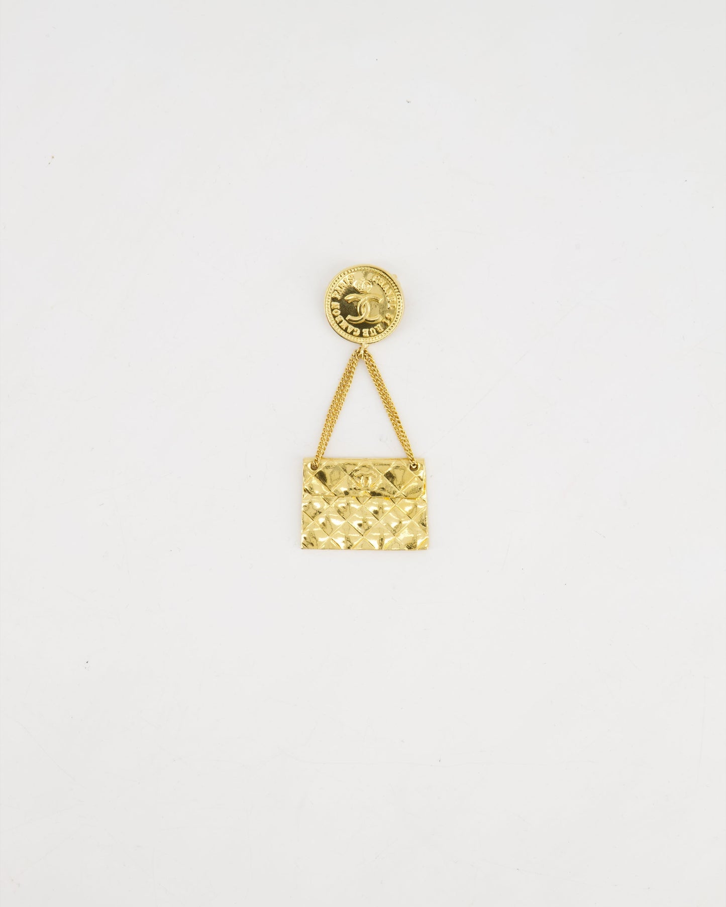 Chanel 24 K Gold plated Brooch Pin With CC Detail