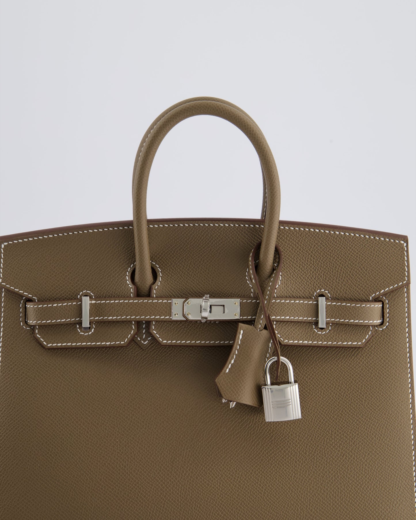 *HOLY GRAIL* Herm�s Birkin 25 Sellier Bag in Etoupe Epsom Leather with Palladium Hardware