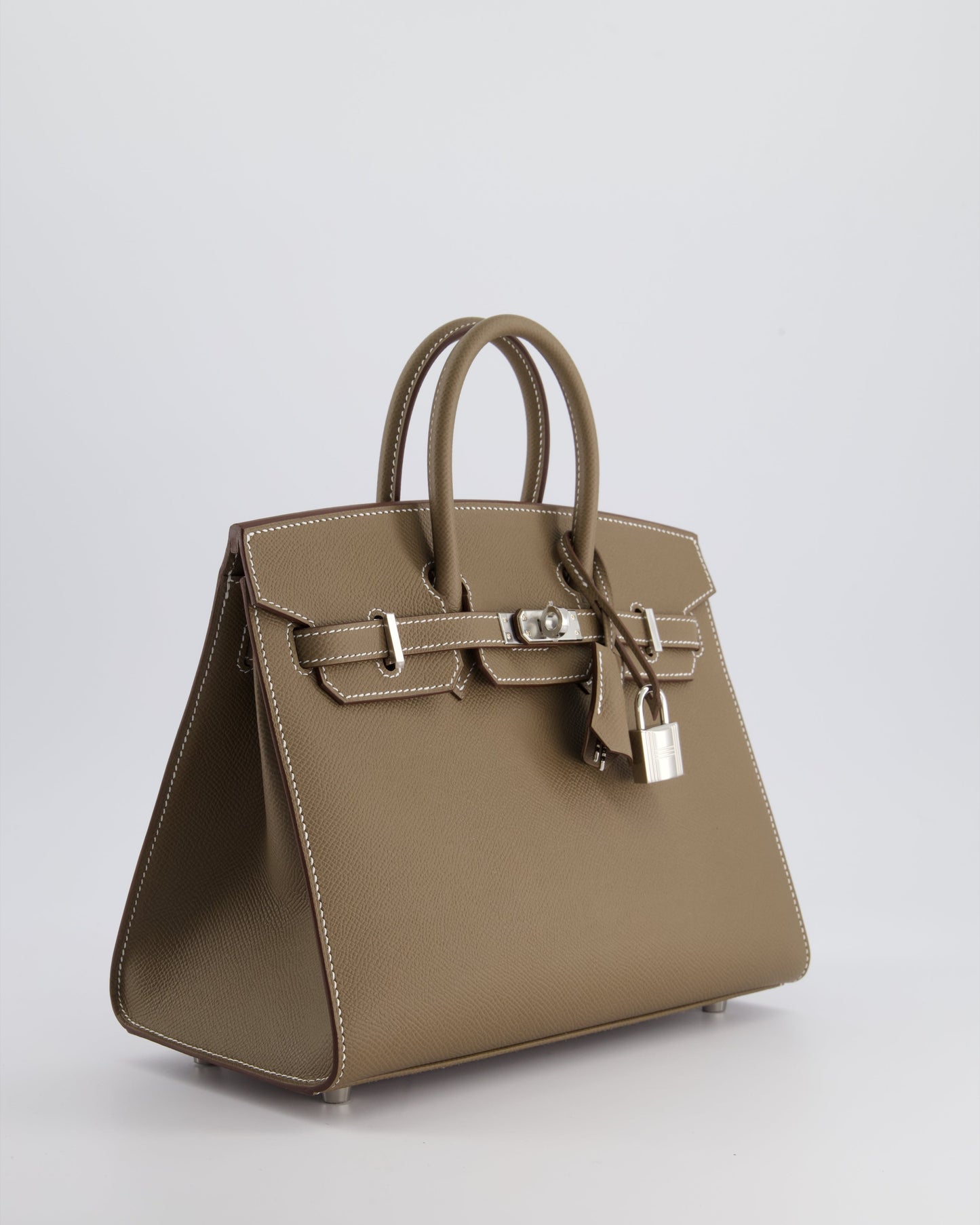 *HOLY GRAIL* Herm�s Birkin 25 Sellier Bag in Etoupe Epsom Leather with Palladium Hardware
