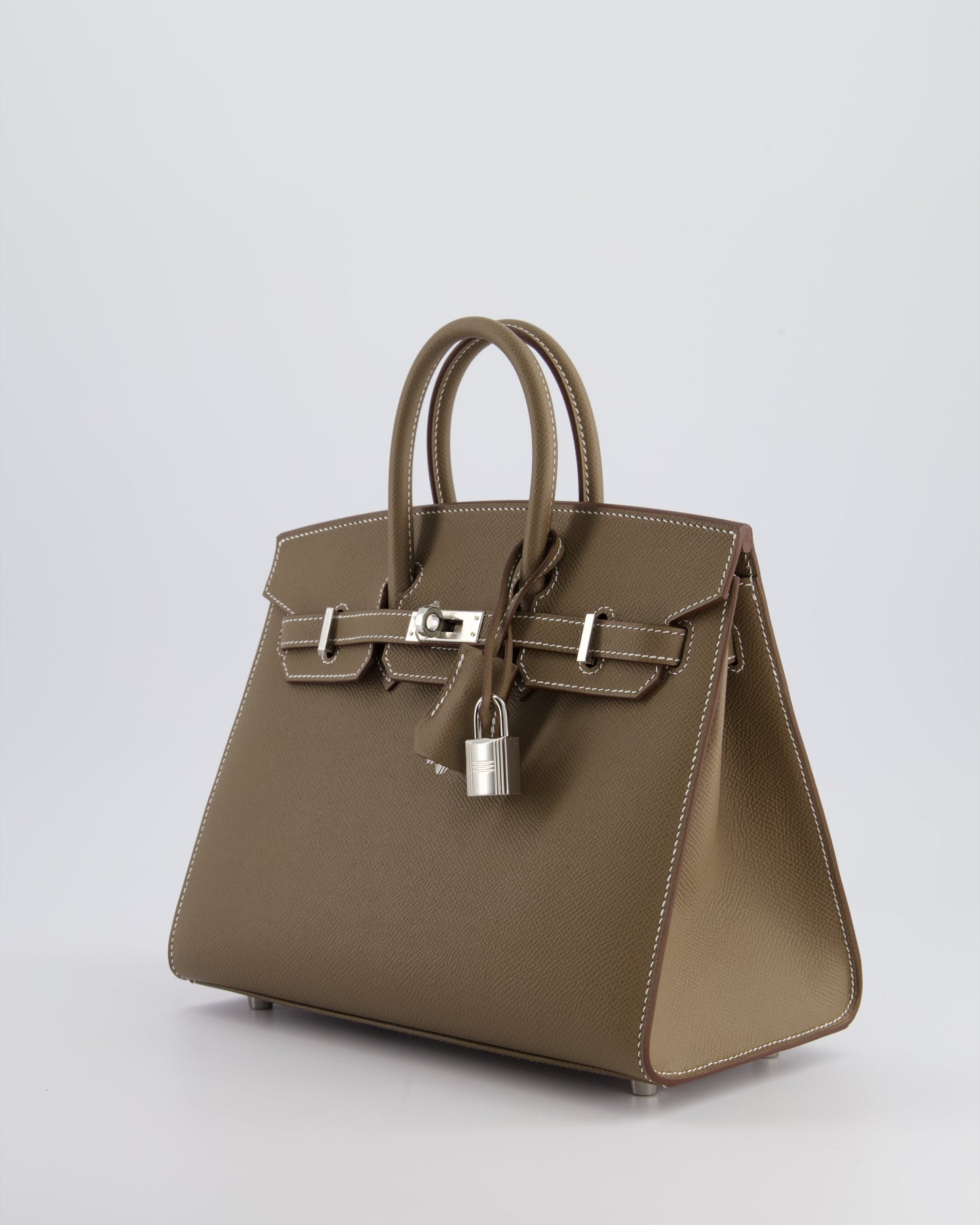 *HOLY GRAIL* Herm�s Birkin 25 Sellier Bag in Etoupe Epsom Leather with Palladium Hardware