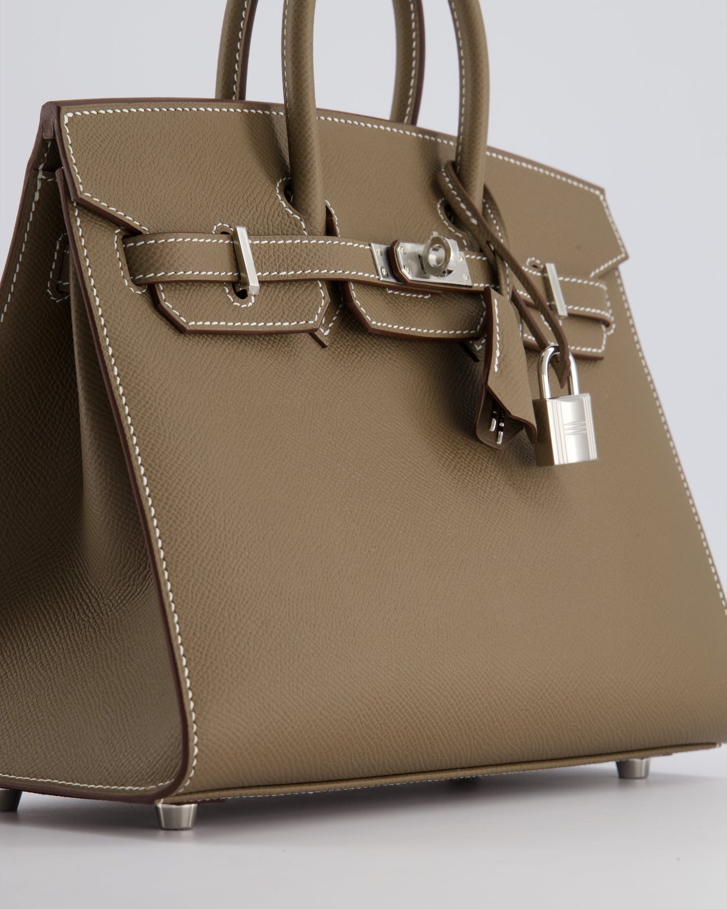 *HOLY GRAIL* Herm�s Birkin 25 Sellier Bag in Etoupe Epsom Leather with Palladium Hardware