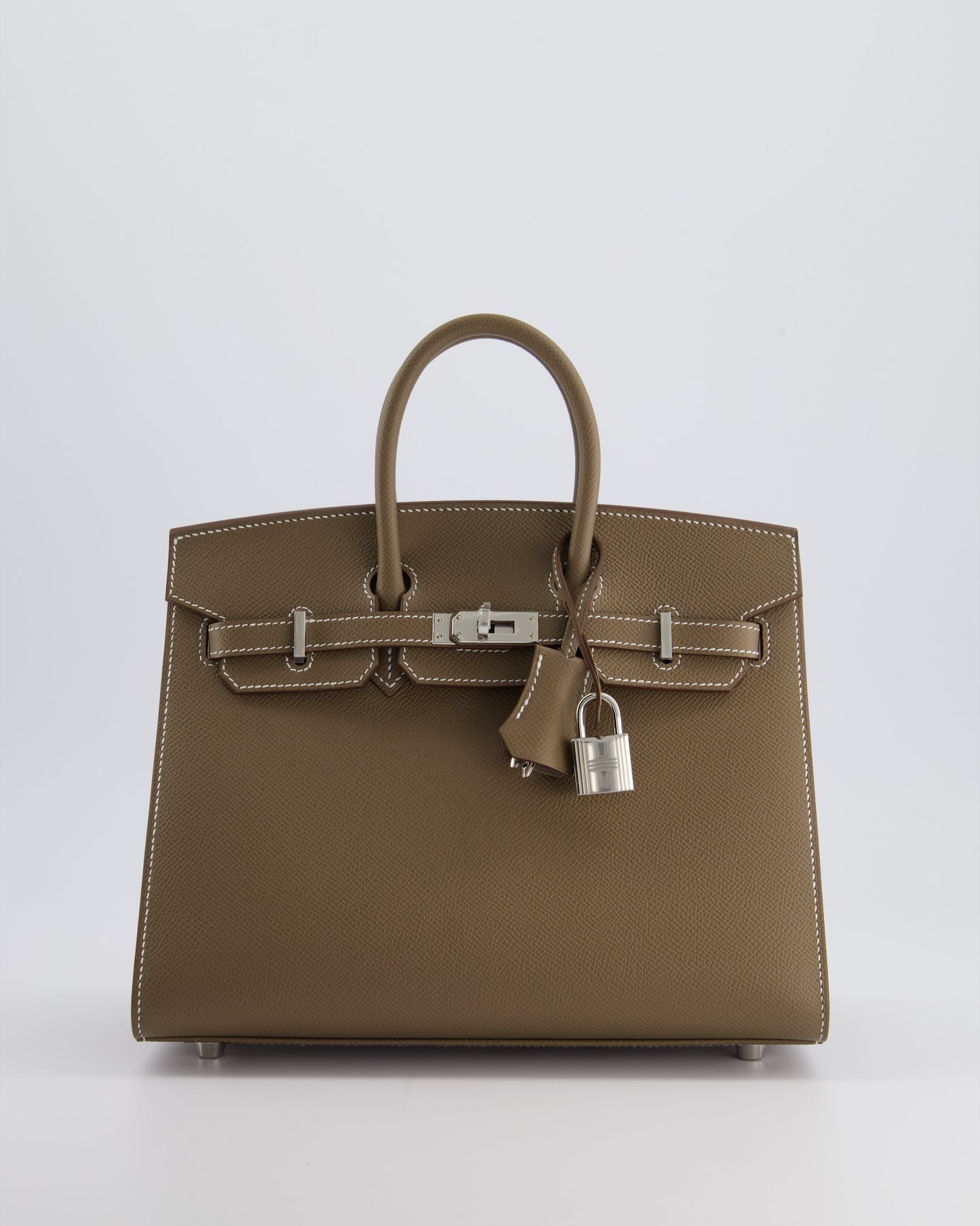 *HOLY GRAIL* Herm�s Birkin 25 Sellier Bag in Etoupe Epsom Leather with Palladium Hardware