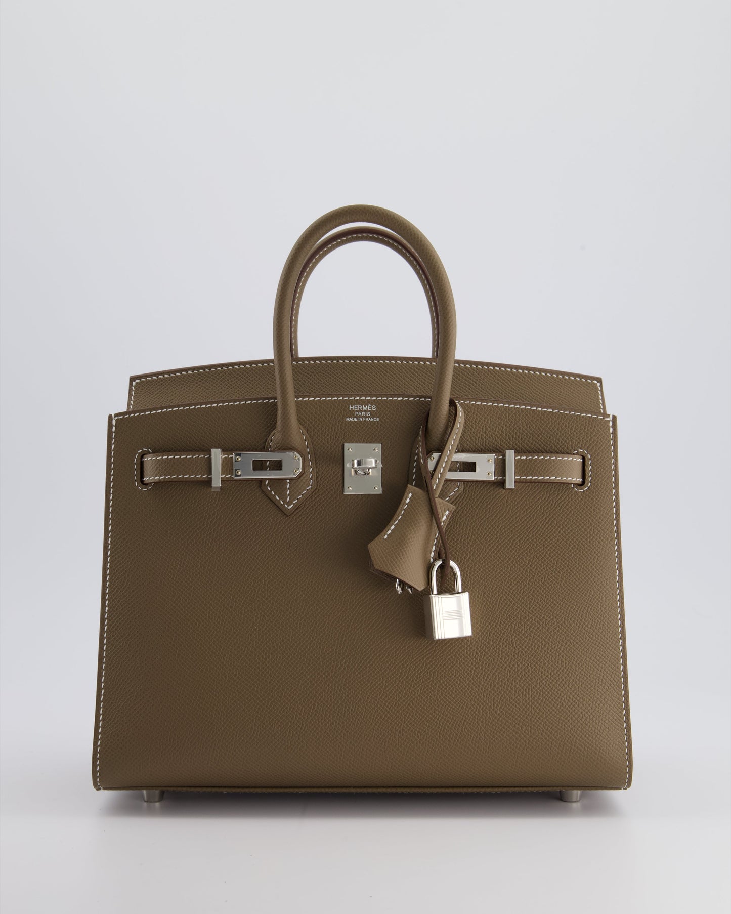*HOLY GRAIL* Herm�s Birkin 25 Sellier Bag in Etoupe Epsom Leather with Palladium Hardware