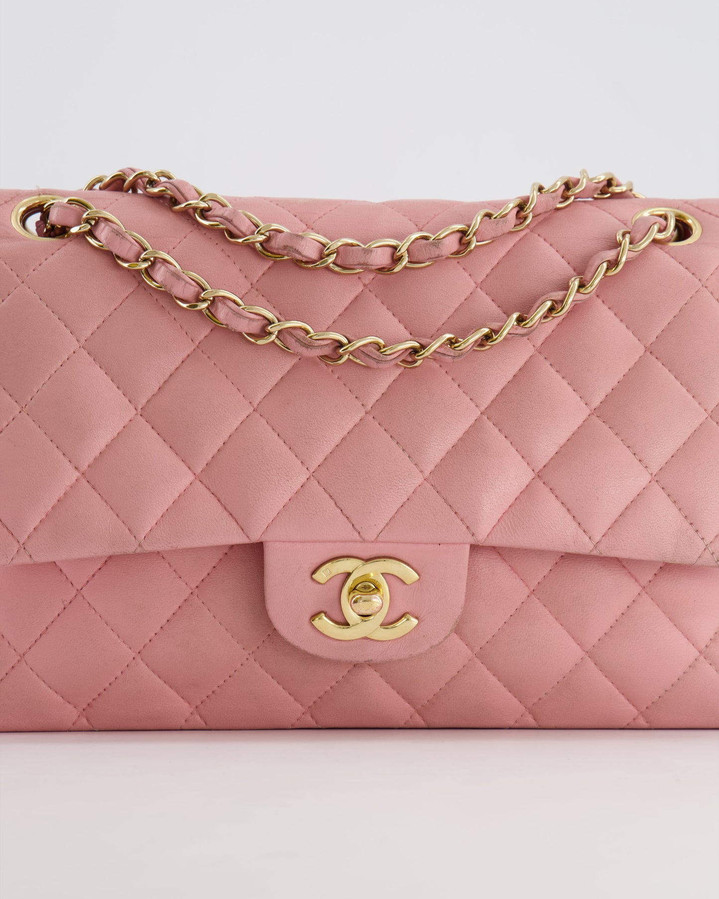 *FIRE PRICE* Chanel Bubblegum Pink   Classic Medium Double Flap Bag in Lambskin Leather with 24K Gold Hardware