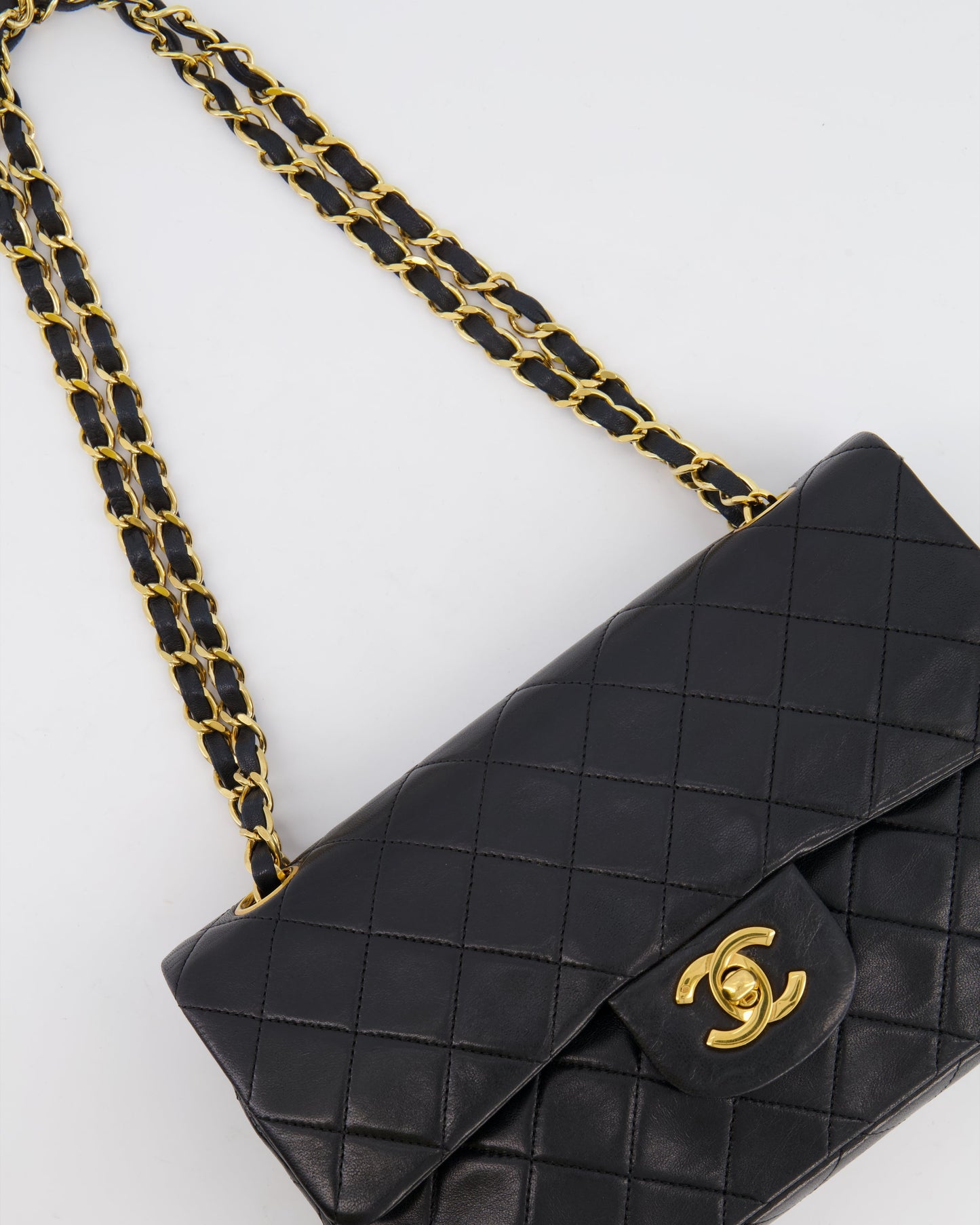 Chanel Black   Classic Small Double Flap Bag in Lambskin Leather with 24K Gold Hardware