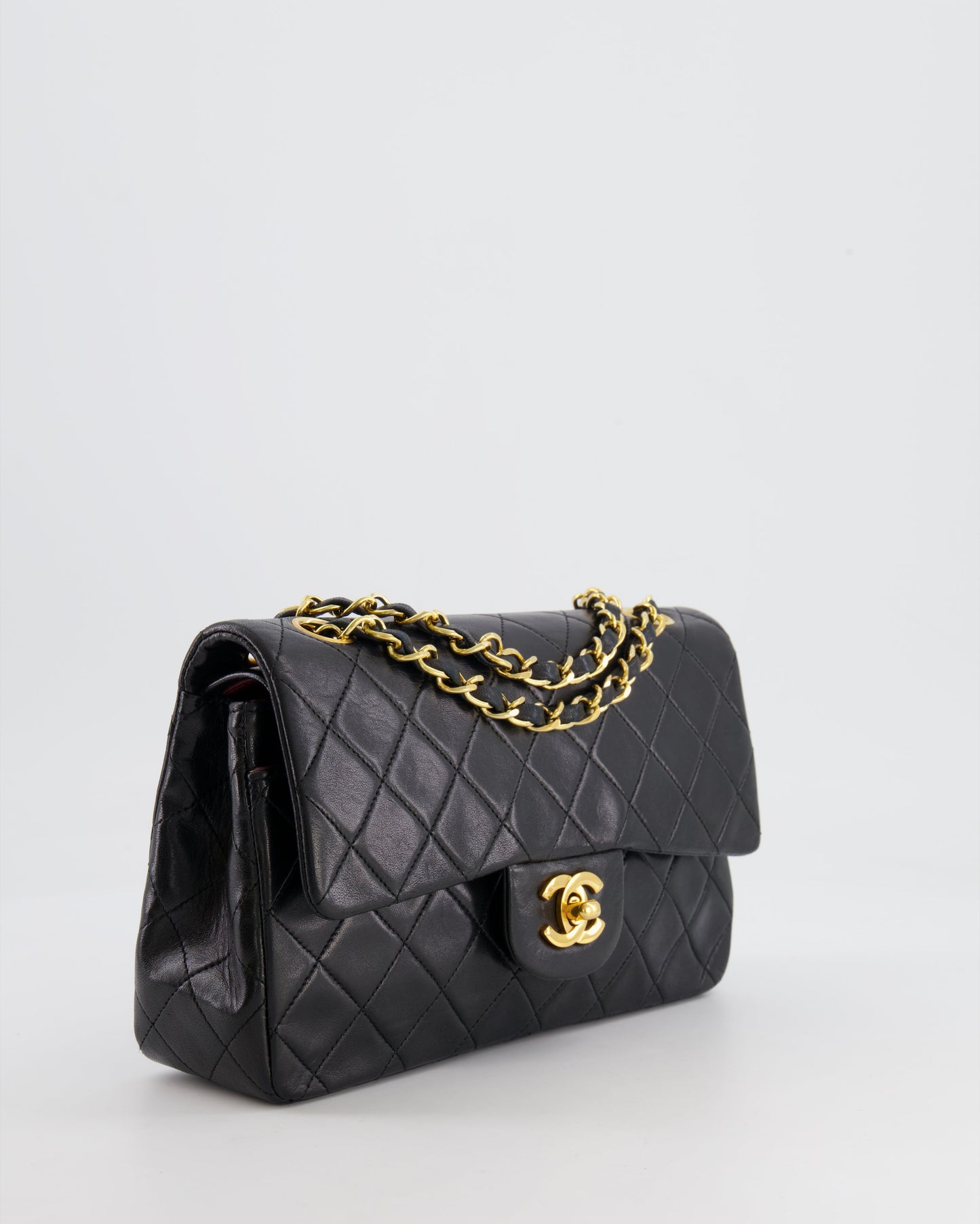 Chanel Black   Classic Small Double Flap Bag in Lambskin Leather with 24K Gold Hardware