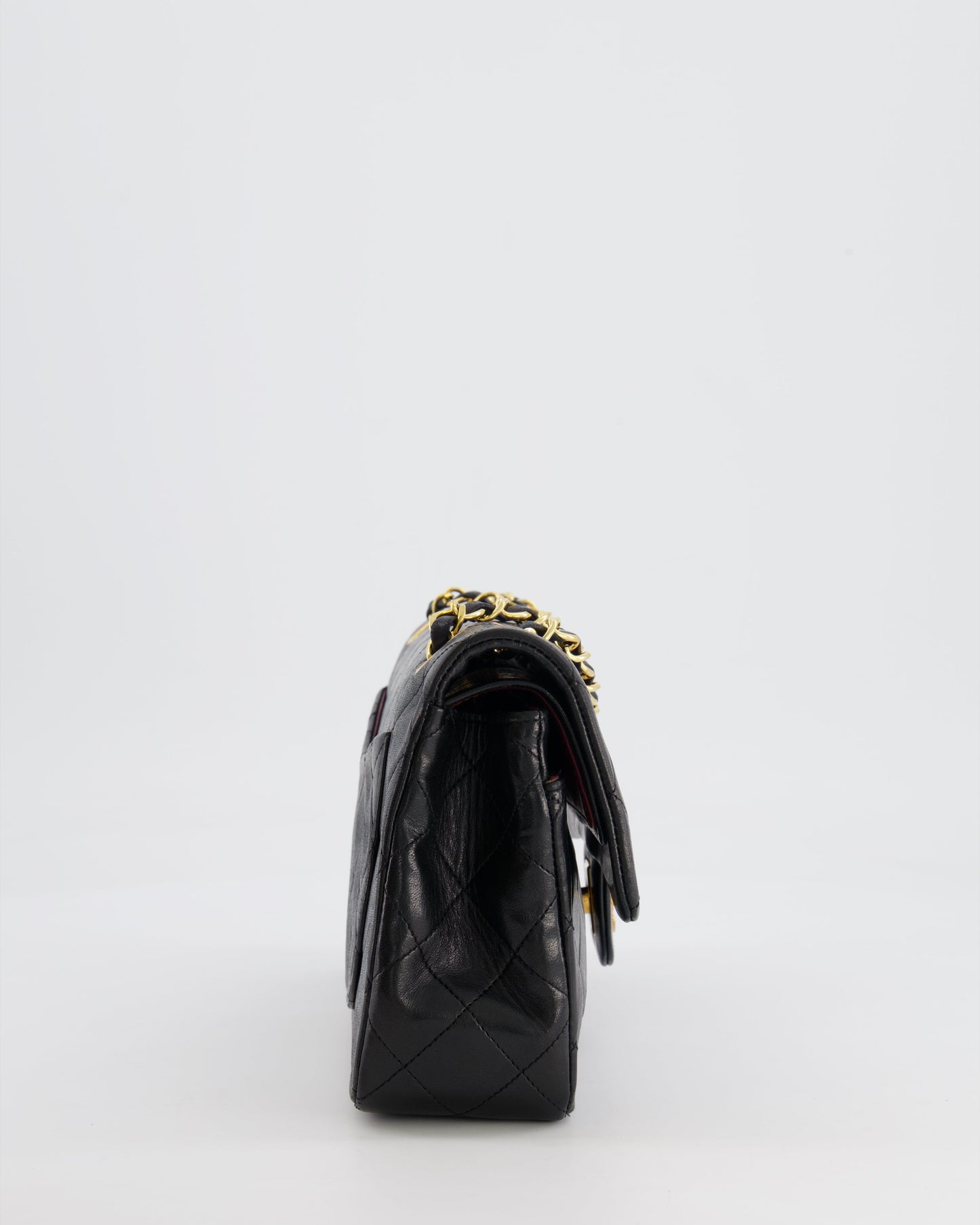 Chanel Black   Classic Small Double Flap Bag in Lambskin Leather with 24K Gold Hardware