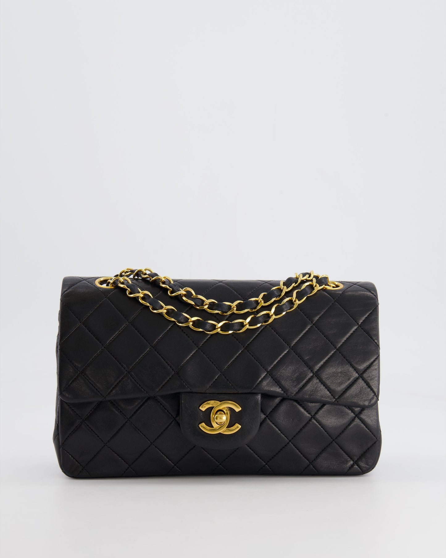 Chanel Black   Classic Small Double Flap Bag in Lambskin Leather with 24K Gold Hardware