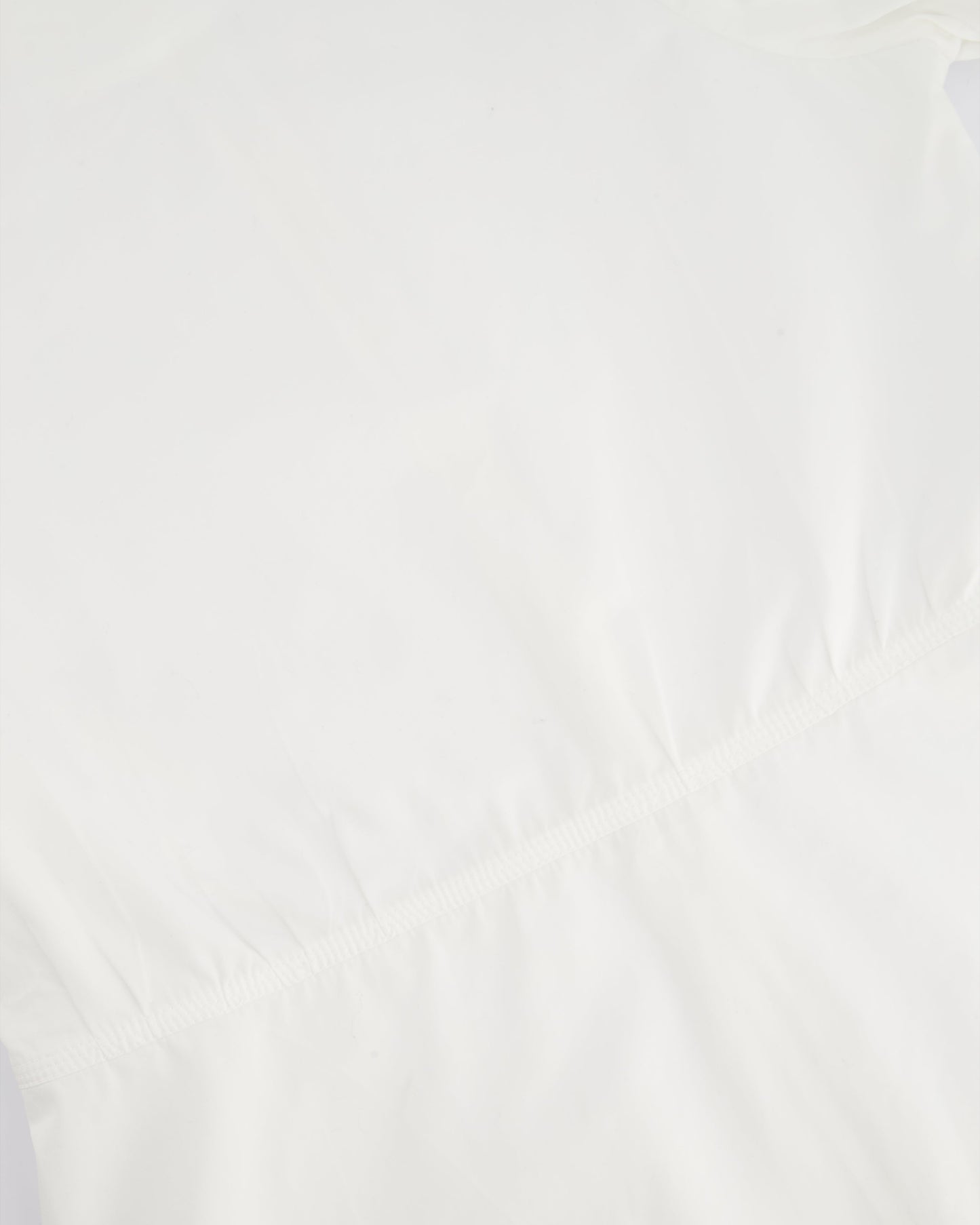 Celine White Cotton Poplin Short Sleeve Shirt With Ruching Detail Size FR 40 (UK 12)
