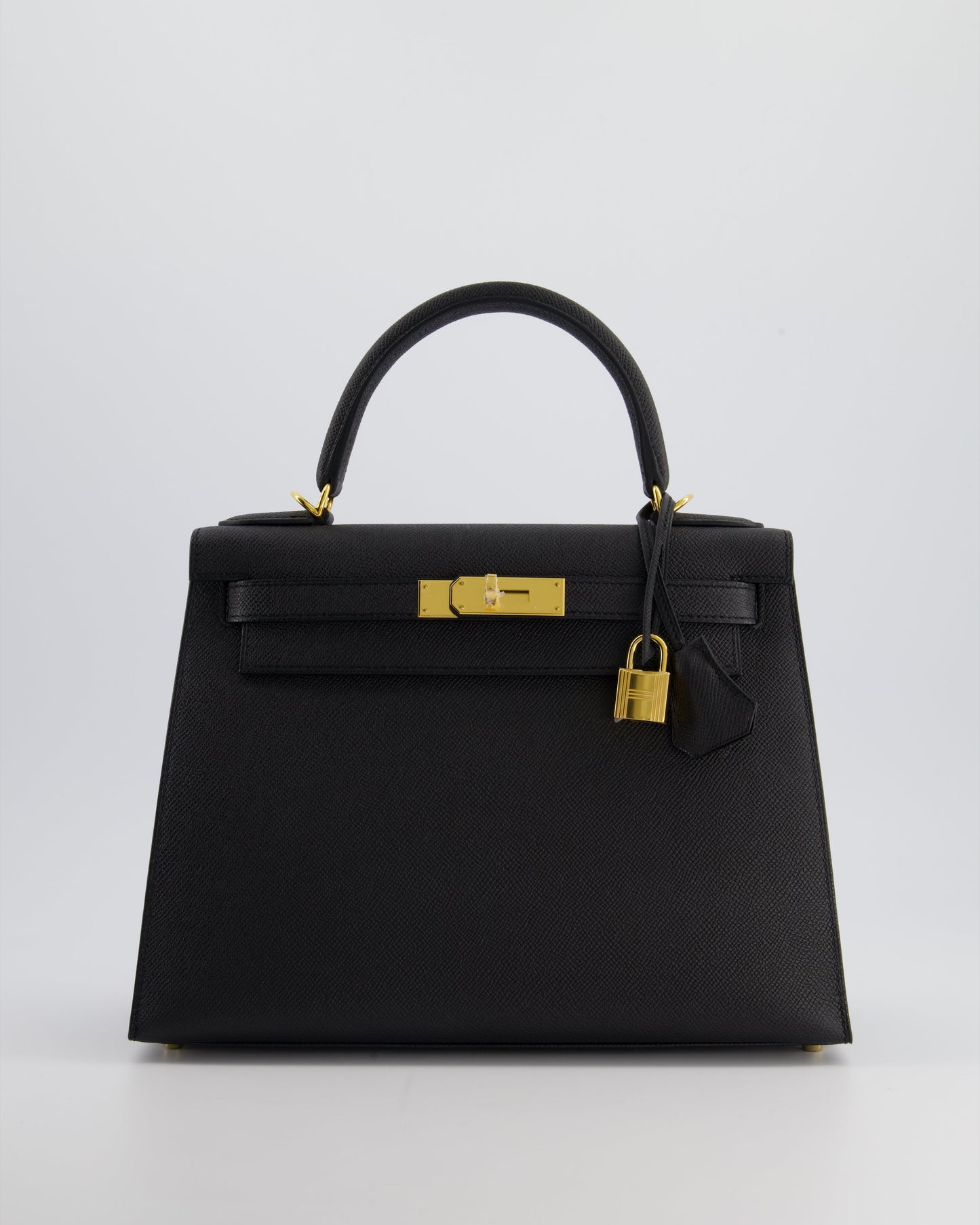Herm�s Kelly 28 Sellier Bag in Noir Epsom Leather with Gold Hardware