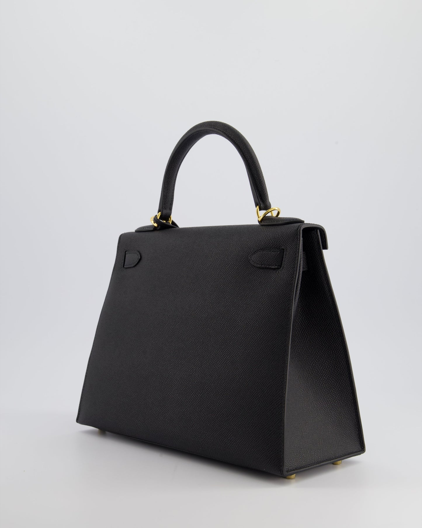 Herm�s Kelly 28 Sellier Bag in Noir Epsom Leather with Gold Hardware