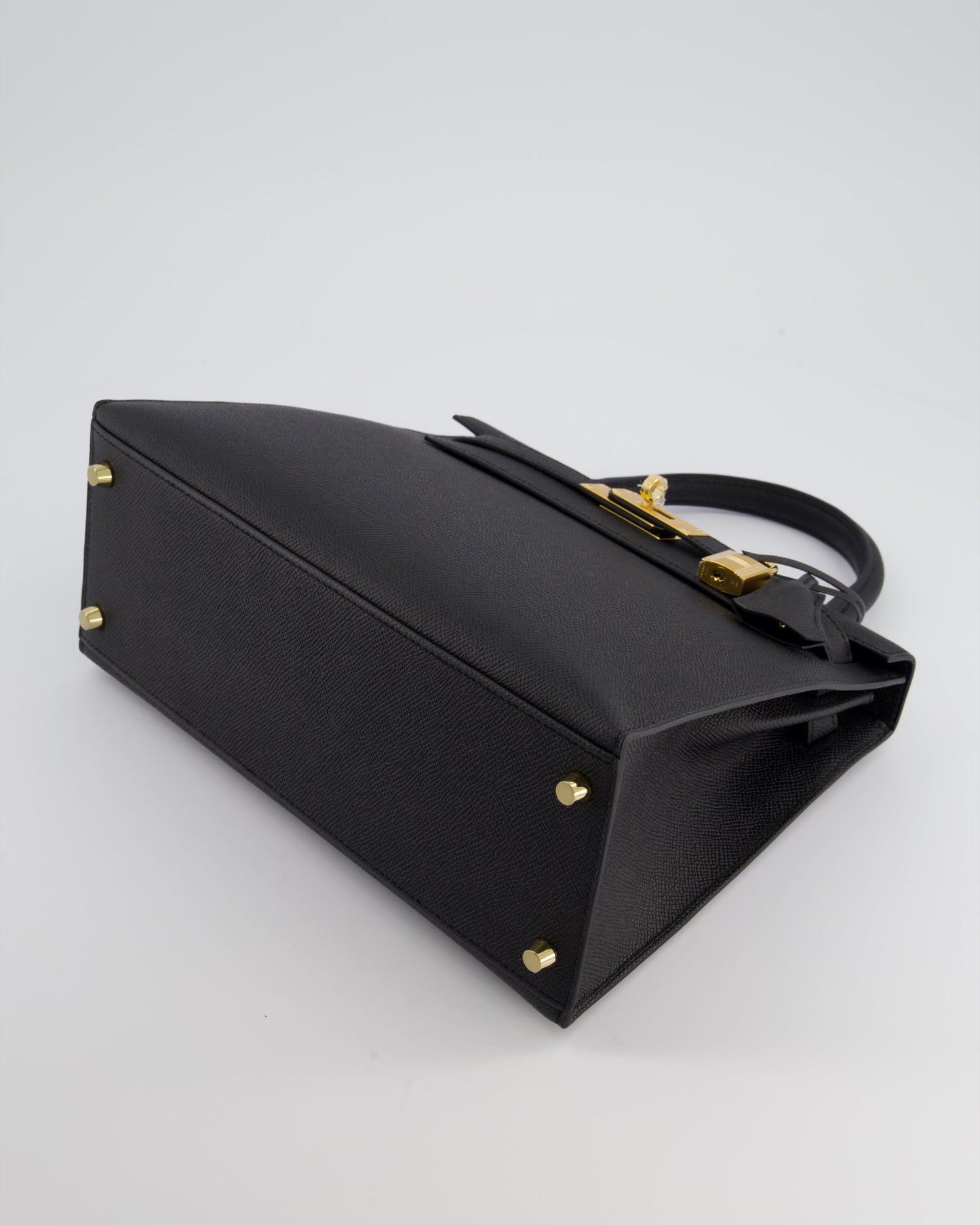 Herm�s Kelly 28 Sellier Bag in Noir Epsom Leather with Gold Hardware