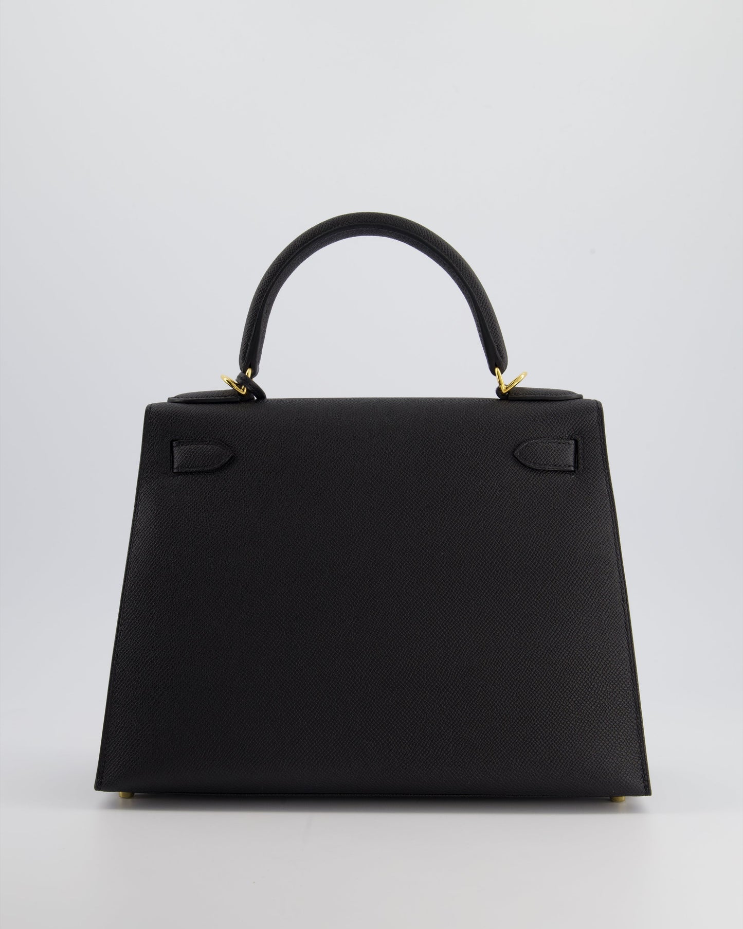 Herm�s Kelly 28 Sellier Bag in Noir Epsom Leather with Gold Hardware