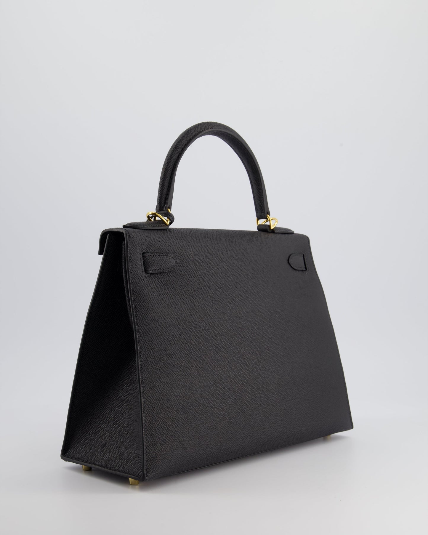 Herm�s Kelly 28 Sellier Bag in Noir Epsom Leather with Gold Hardware