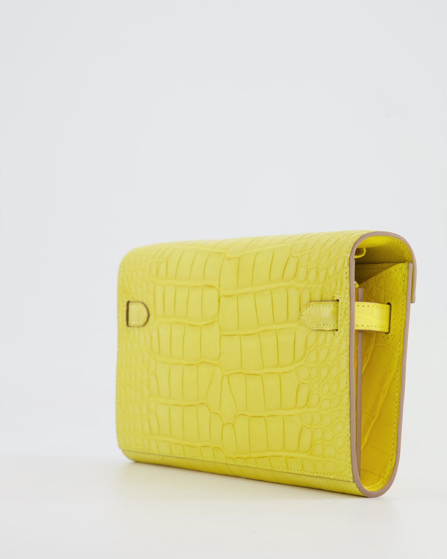 *RARE* Herm�s Kelly To Go Bag in Jaune Mimosa Alligator Mississippiensis Leather with Gold Hardware