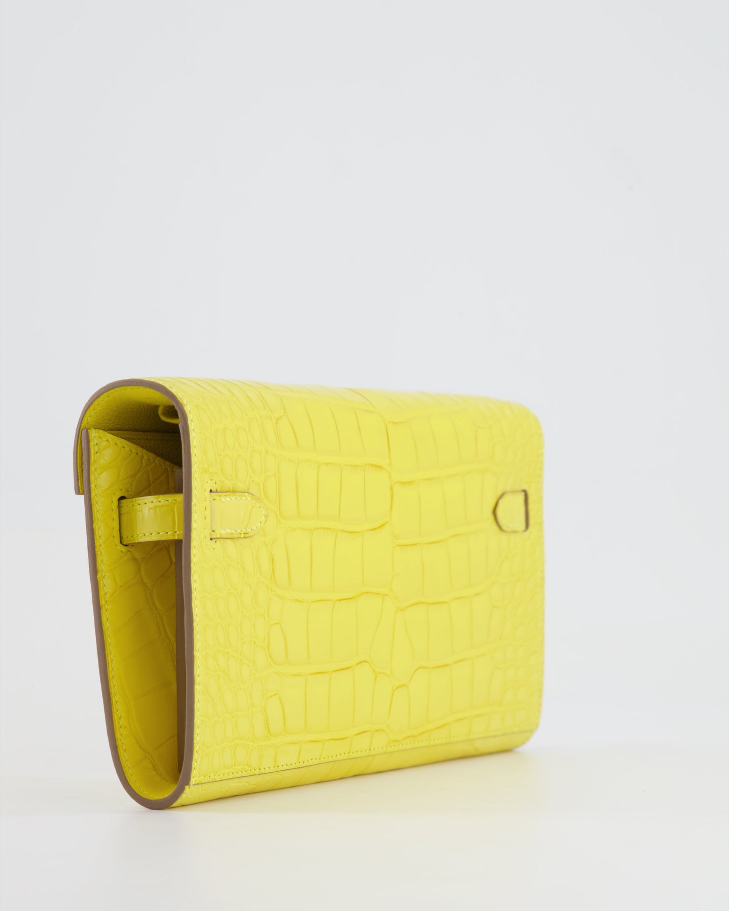 *RARE* Herm�s Kelly To Go Bag in Jaune Mimosa Alligator Mississippiensis Leather with Gold Hardware