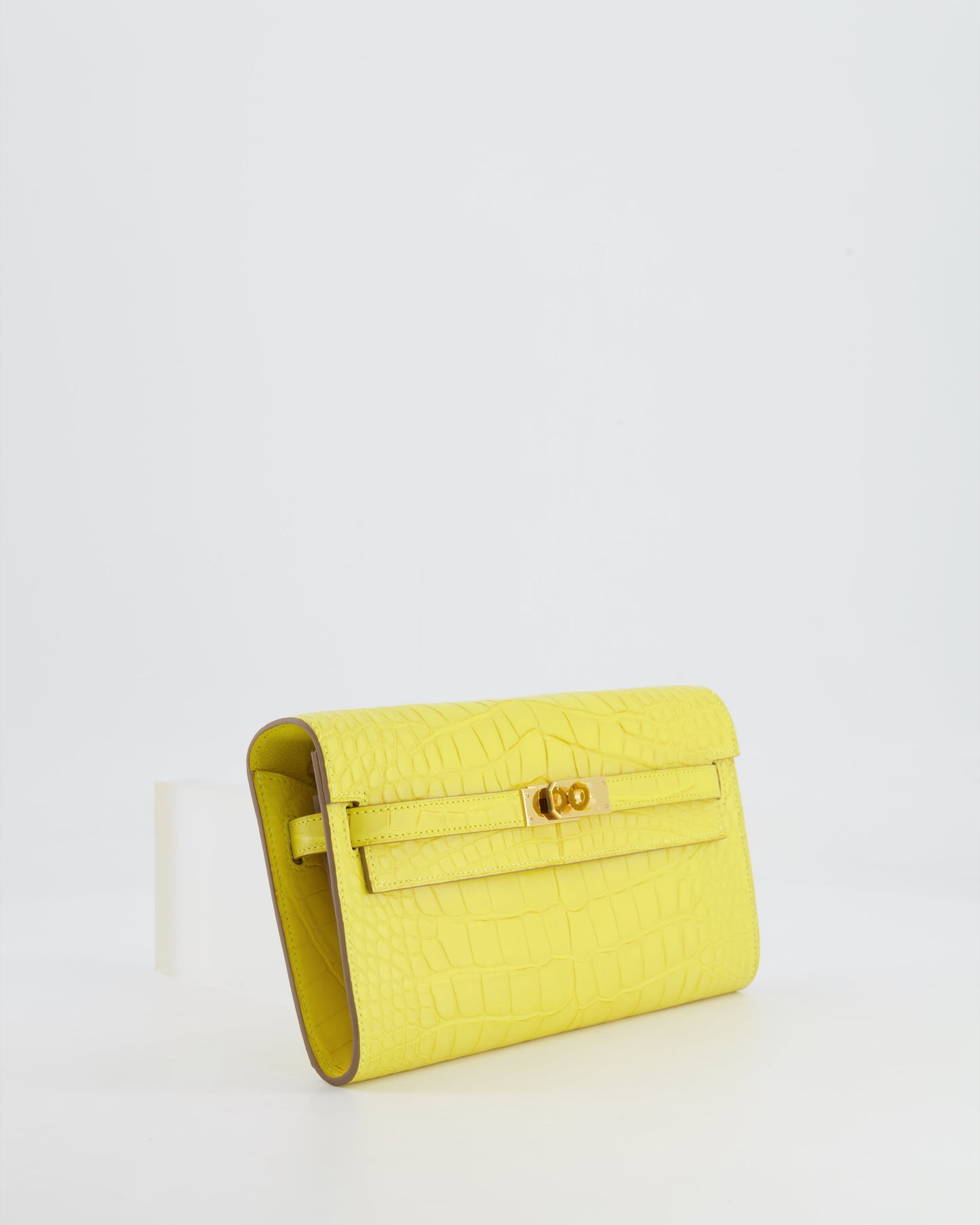 *RARE* Herm�s Kelly To Go Bag in Jaune Mimosa Alligator Mississippiensis Leather with Gold Hardware