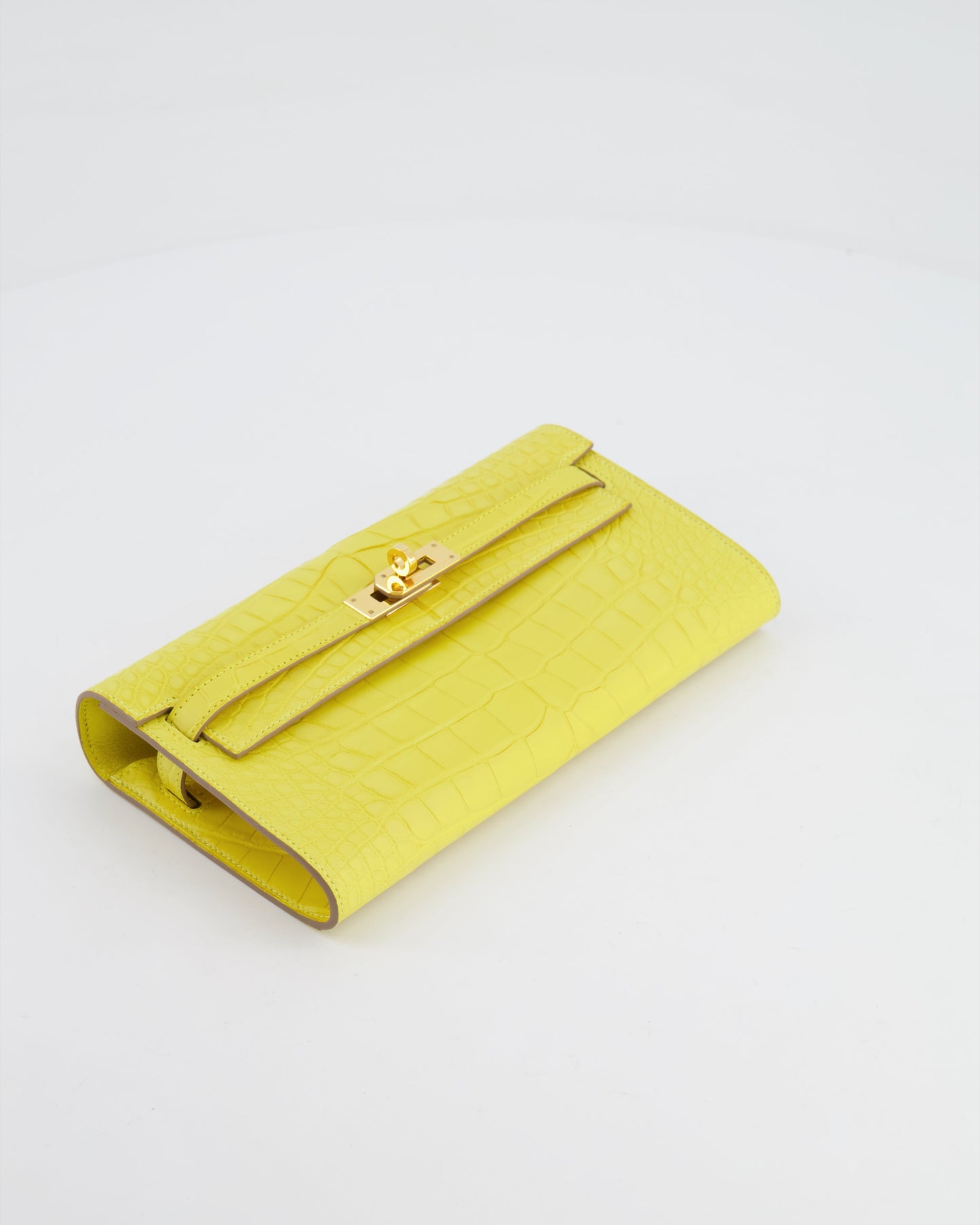 *RARE* Herm�s Kelly To Go Bag in Jaune Mimosa Alligator Mississippiensis Leather with Gold Hardware