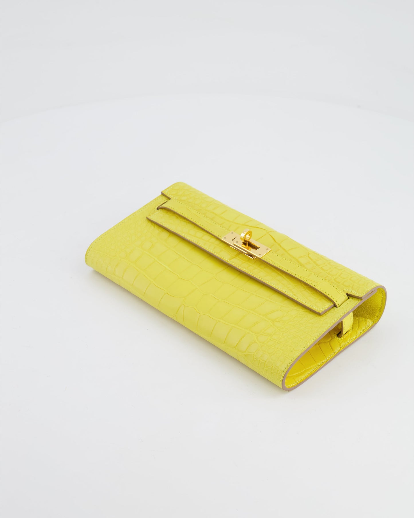 *RARE* Herm�s Kelly To Go Bag in Jaune Mimosa Alligator Mississippiensis Leather with Gold Hardware