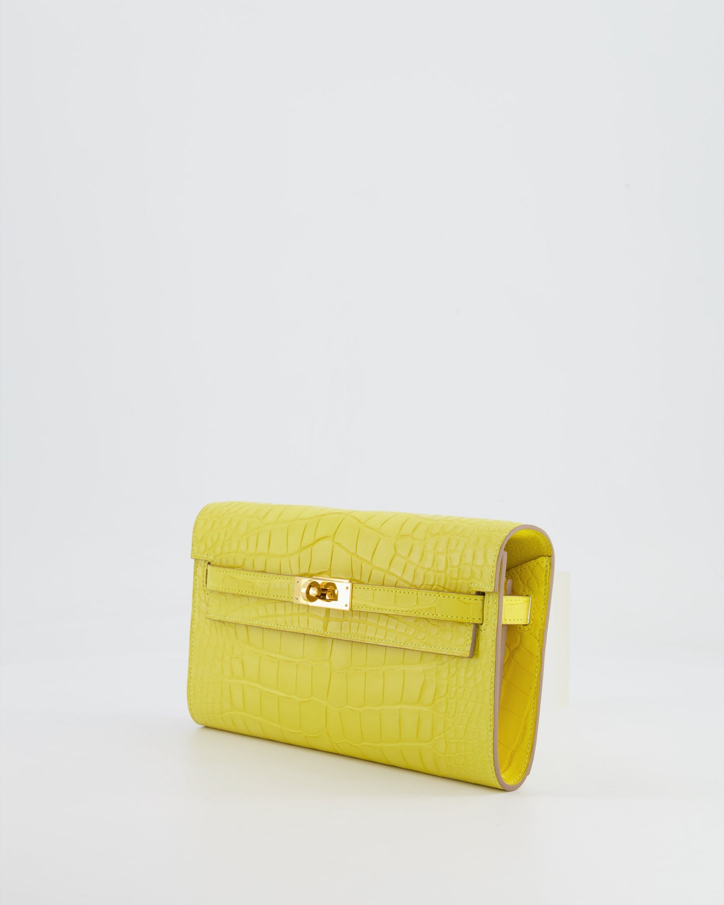 *RARE* Herm�s Kelly To Go Bag in Jaune Mimosa Alligator Mississippiensis Leather with Gold Hardware