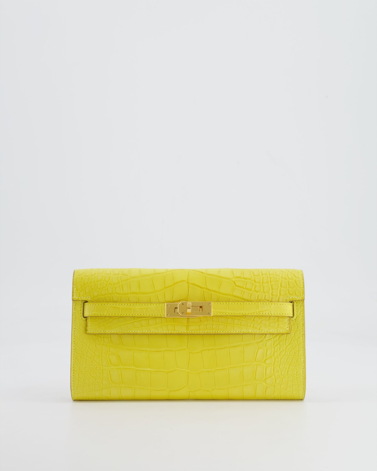 *RARE* Herm�s Kelly To Go Bag in Jaune Mimosa Alligator Mississippiensis Leather with Gold Hardware