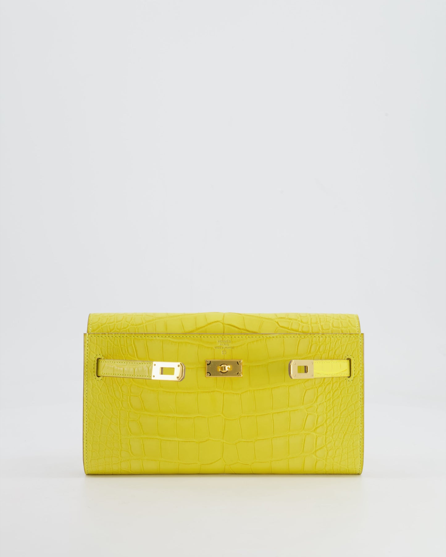 *RARE* Herm�s Kelly To Go Bag in Jaune Mimosa Alligator Mississippiensis Leather with Gold Hardware