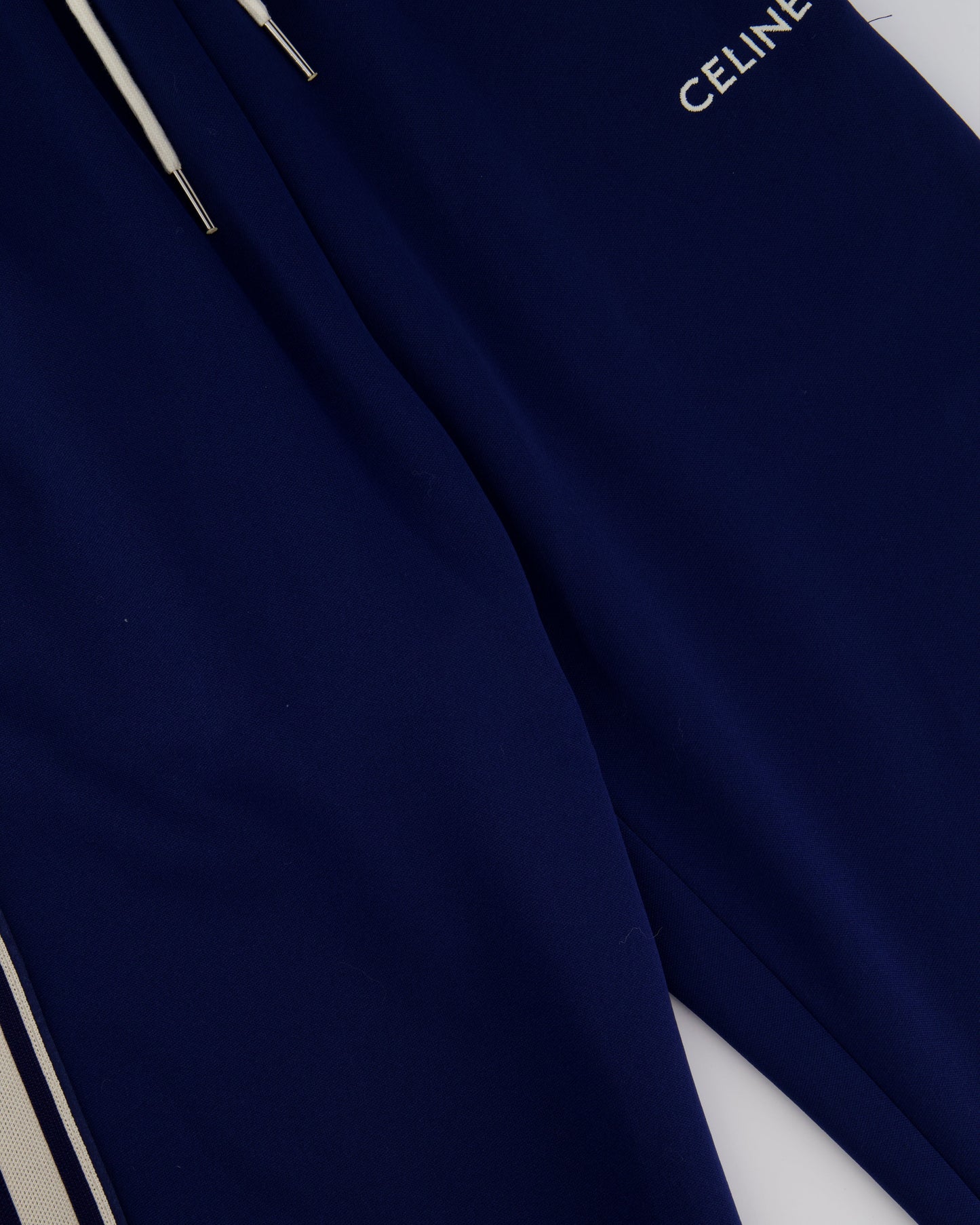 Celine Blue Two-Piece Tracksuit Set with Logo and Stripe Trim Size XS/S (UK 8/10) RRP 2100£