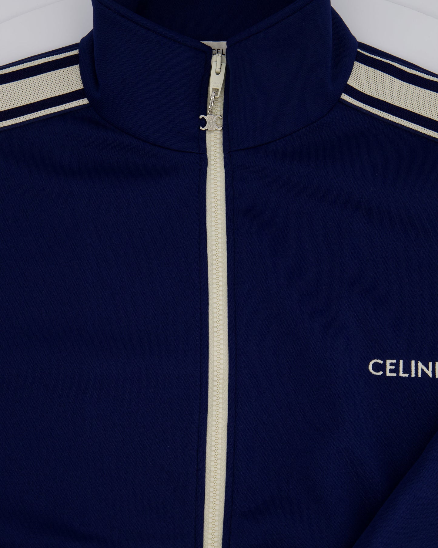 Celine Blue Two-Piece Tracksuit Set with Logo and Stripe Trim Size XS/S (UK 8/10) RRP 2100£