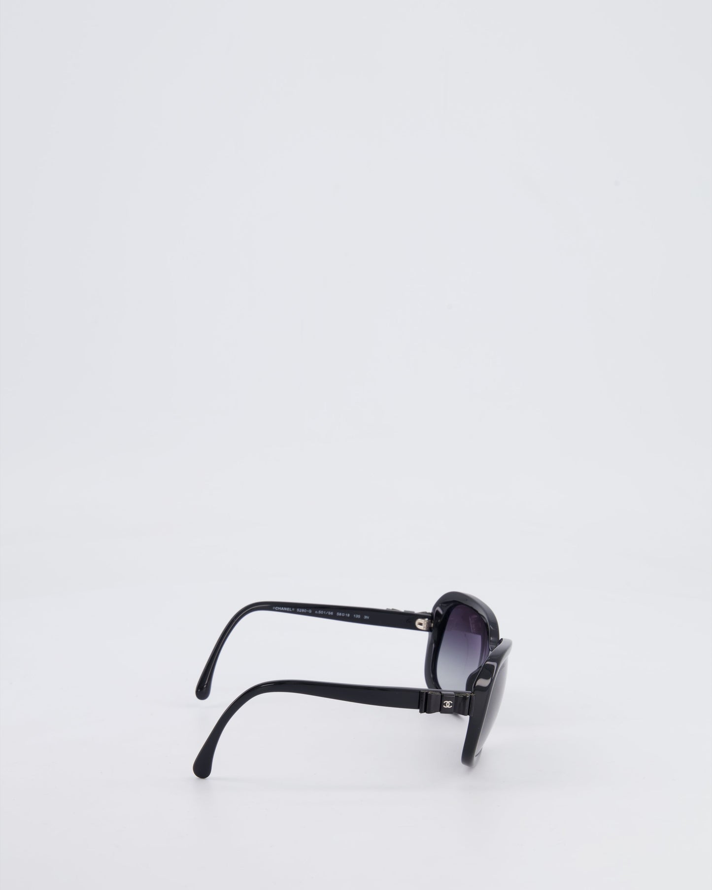 Chanel Black 5280 Sunglasses Ombr?© Frame and CC Logo Bow Details