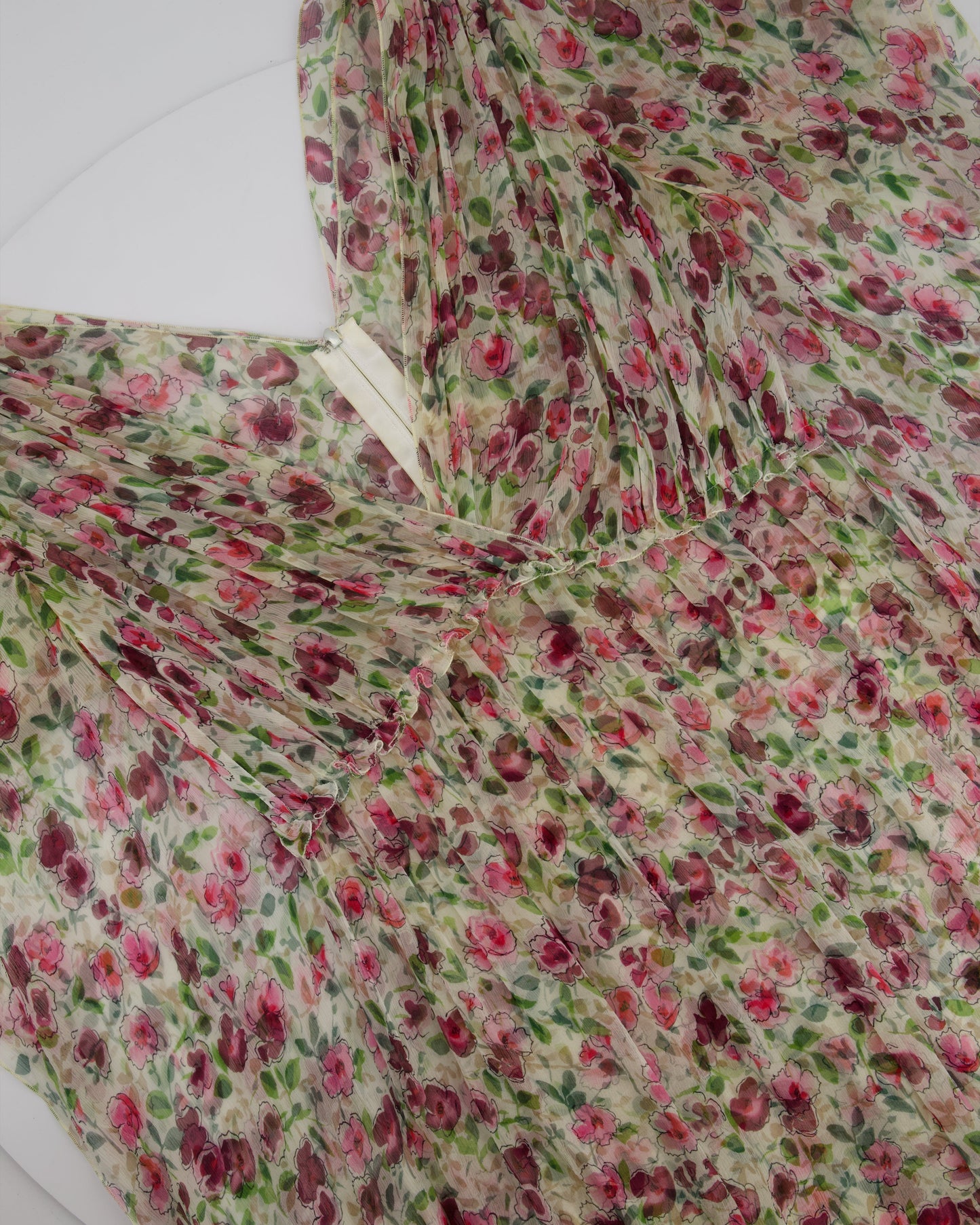 Dolce & Gabbana Silk Flowing Sleeveless Dress with Floral Print Details Size IT 40 (UK 8)