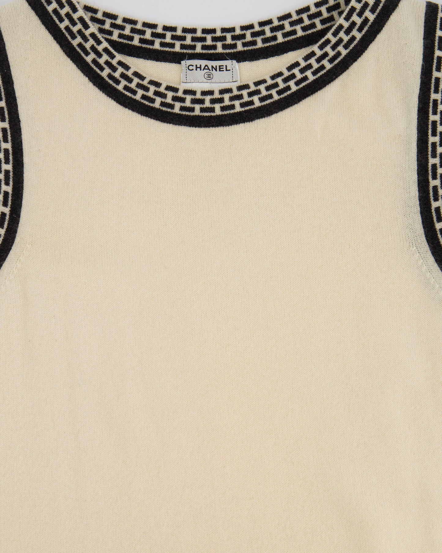 Chanel 04A Cashmere Midi Dress and Longline Cardigan Set With Grey Trim Detail FR 36 (UK 8)