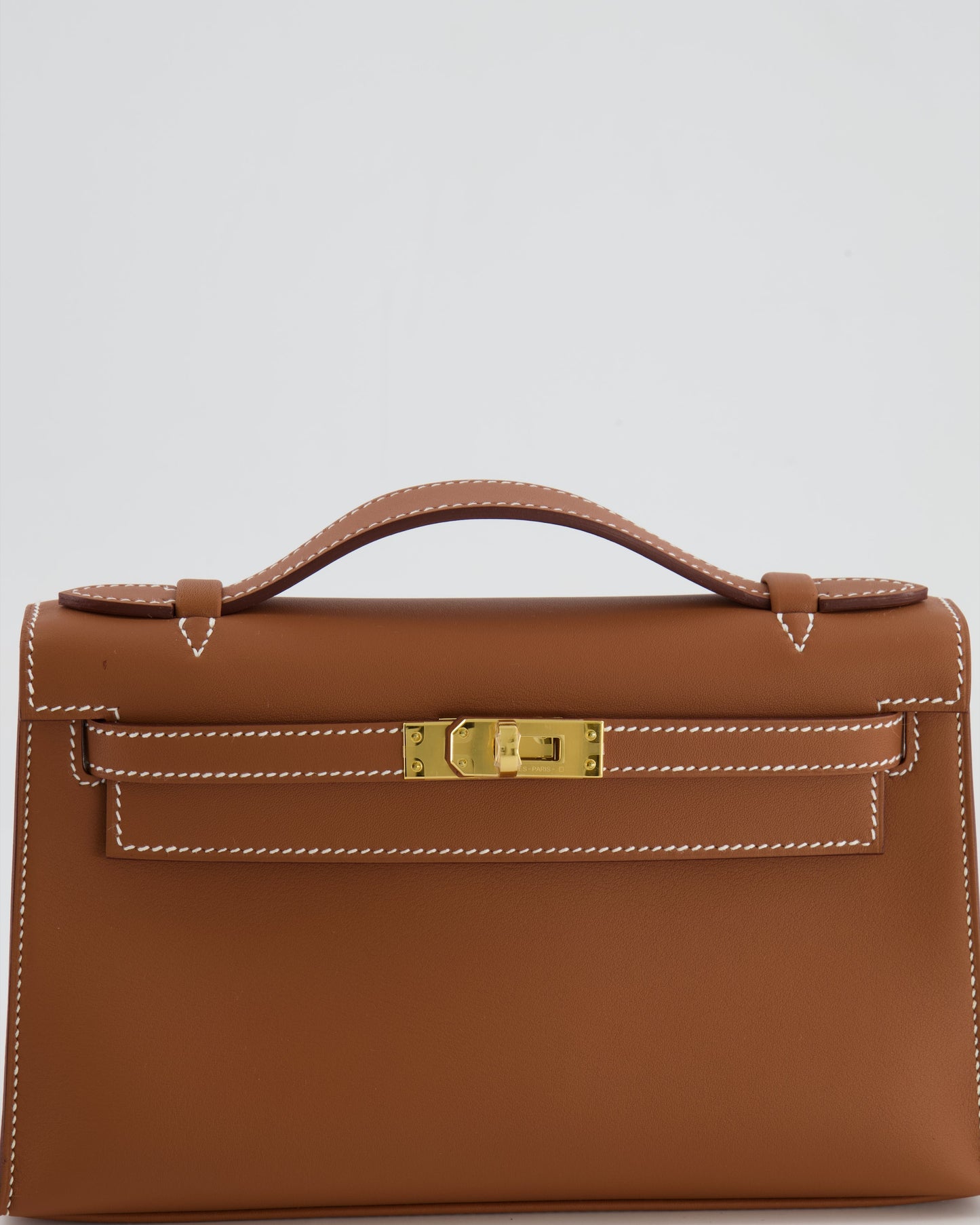 *RARE* Herm�s Mini Kelly Pochette Bag in Gold Swift Leather with Gold Hardware