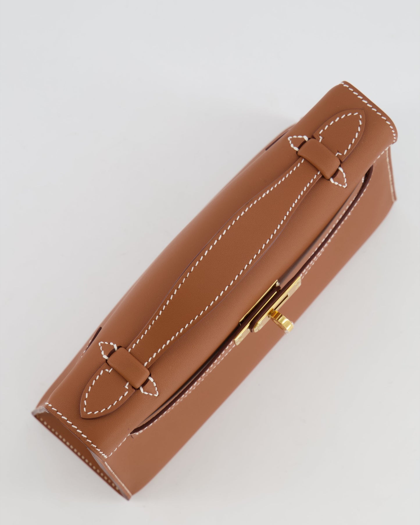 *RARE* Herm�s Mini Kelly Pochette Bag in Gold Swift Leather with Gold Hardware