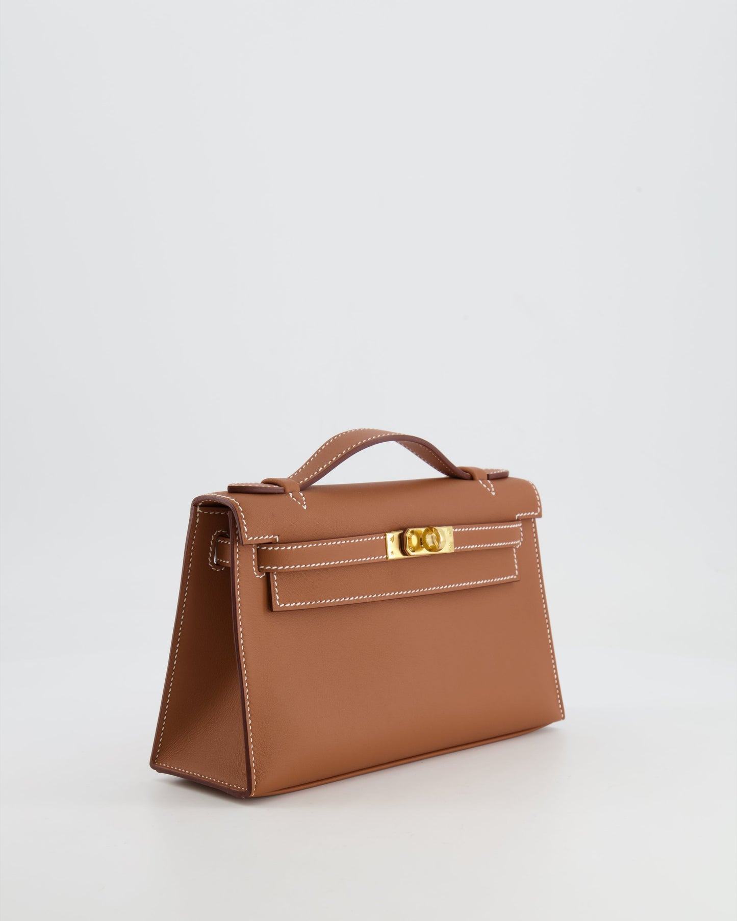 *RARE* Herm�s Mini Kelly Pochette Bag in Gold Swift Leather with Gold Hardware