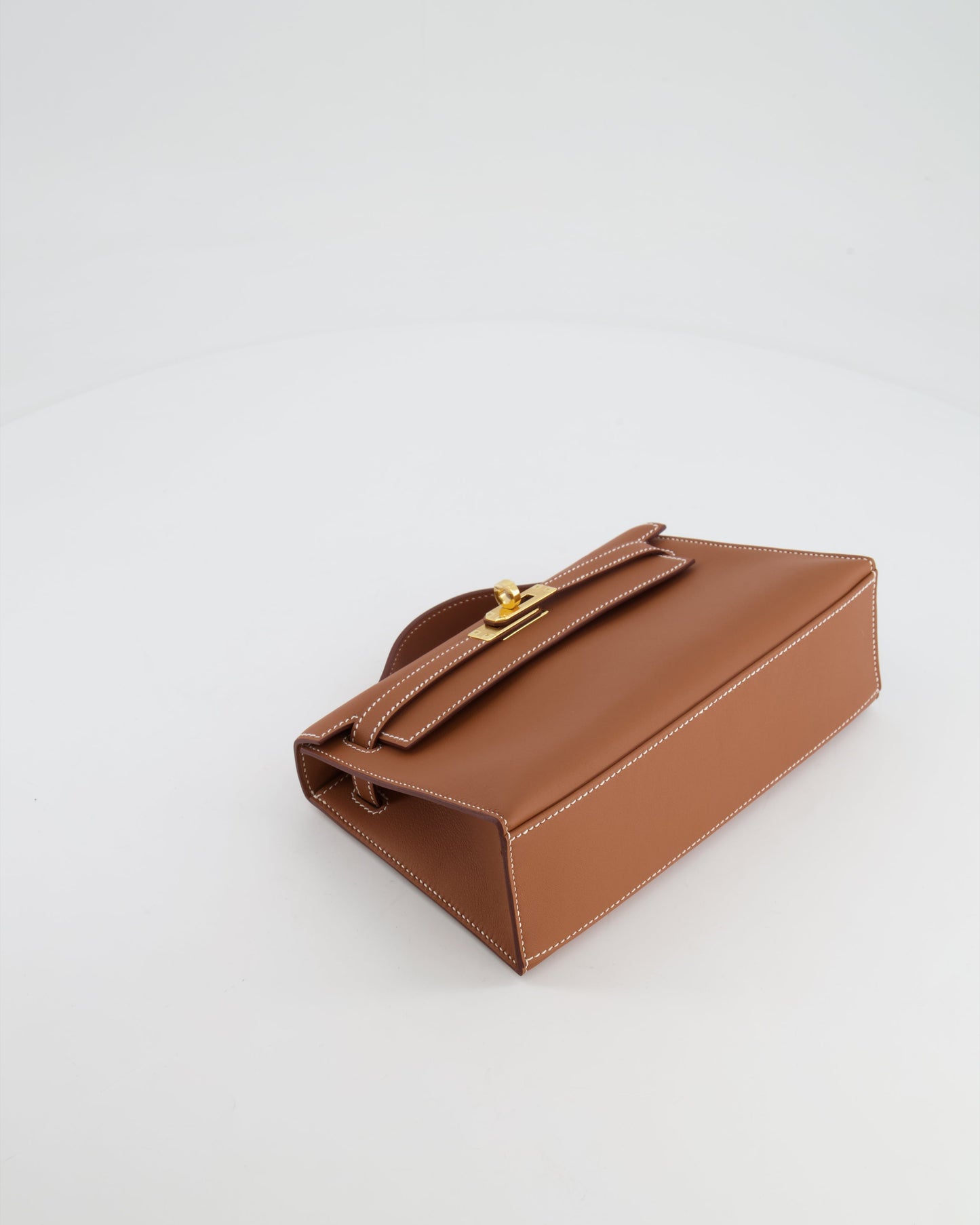 *RARE* Herm�s Mini Kelly Pochette Bag in Gold Swift Leather with Gold Hardware