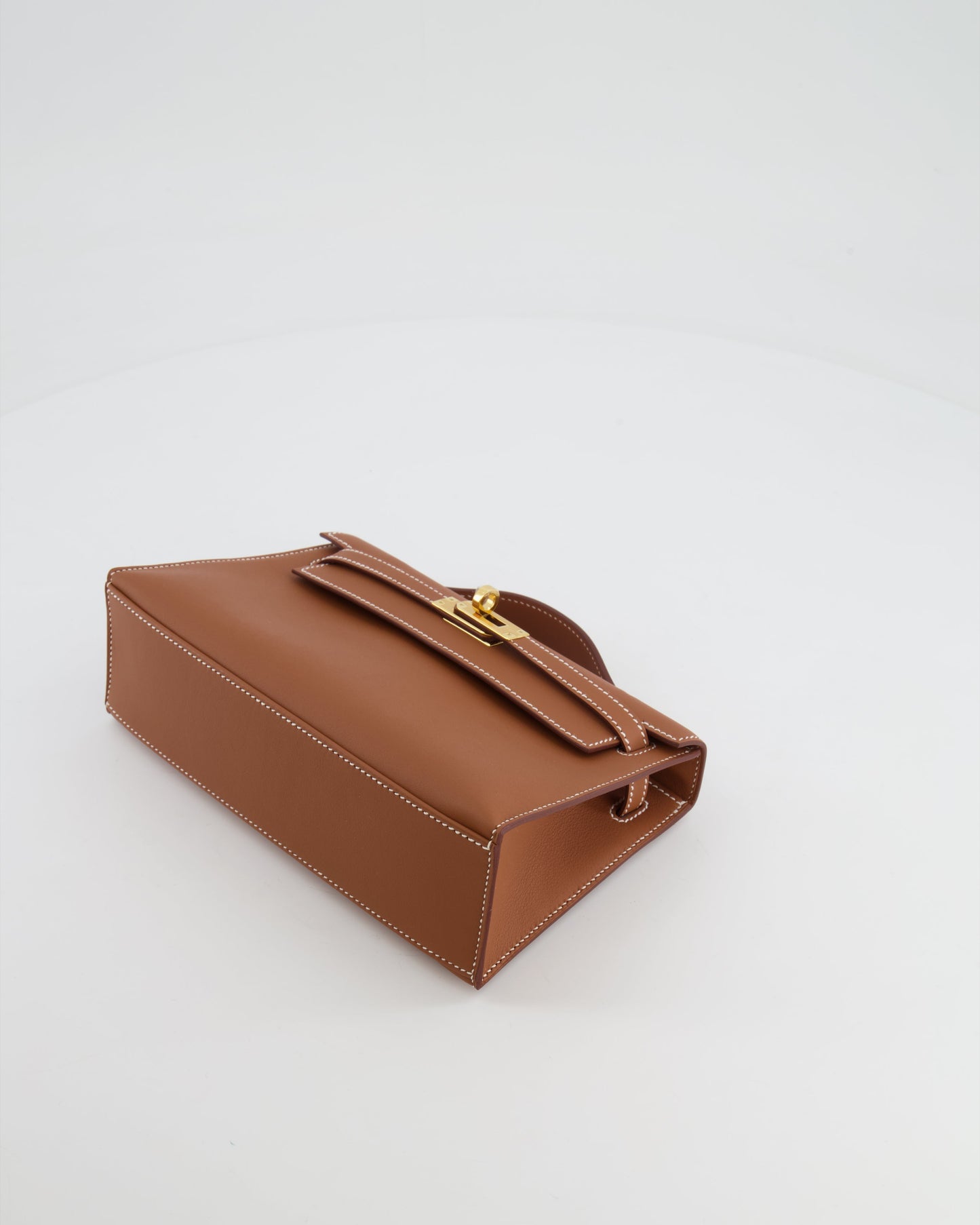 *RARE* Herm�s Mini Kelly Pochette Bag in Gold Swift Leather with Gold Hardware