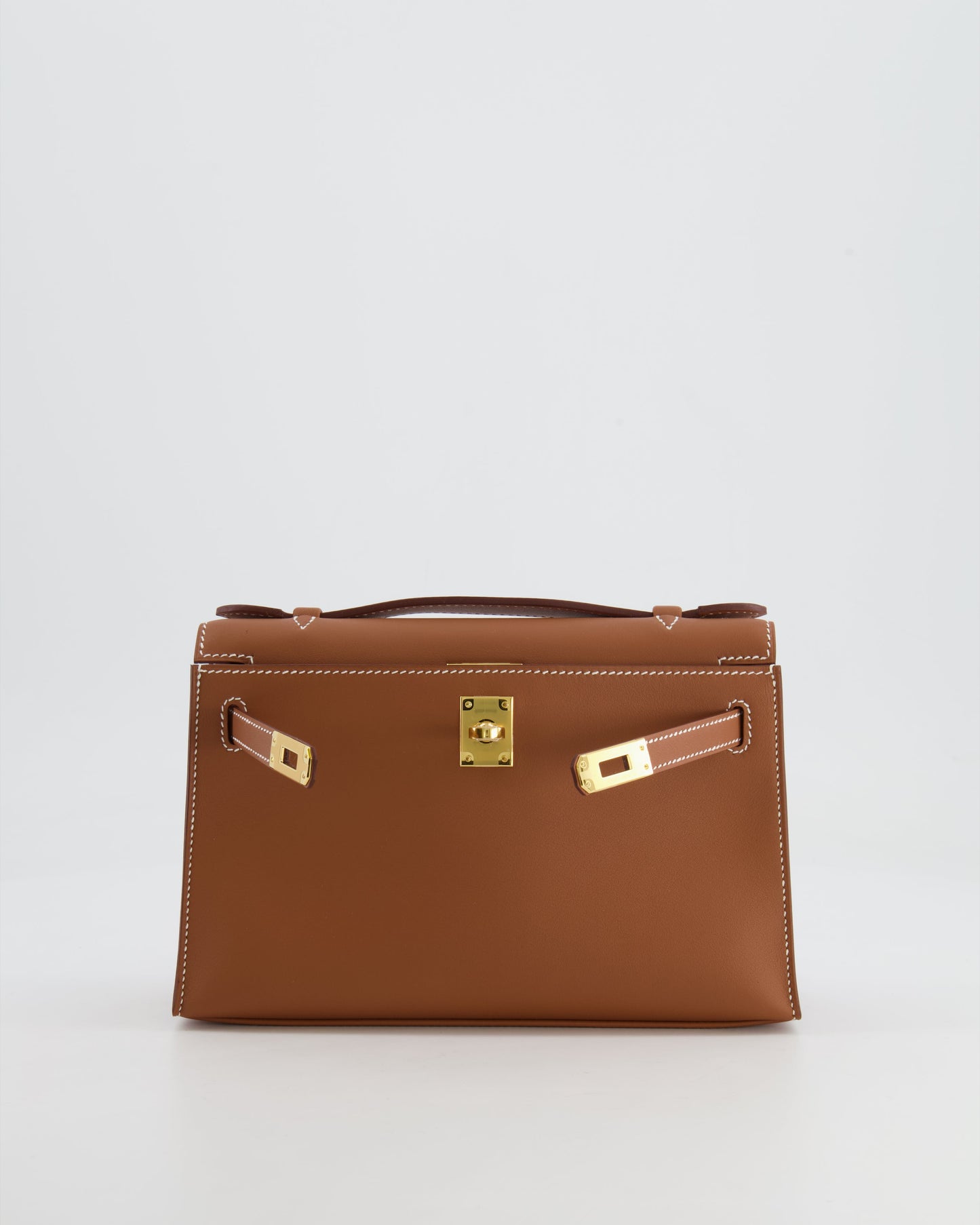 *RARE* Herm�s Mini Kelly Pochette Bag in Gold Swift Leather with Gold Hardware